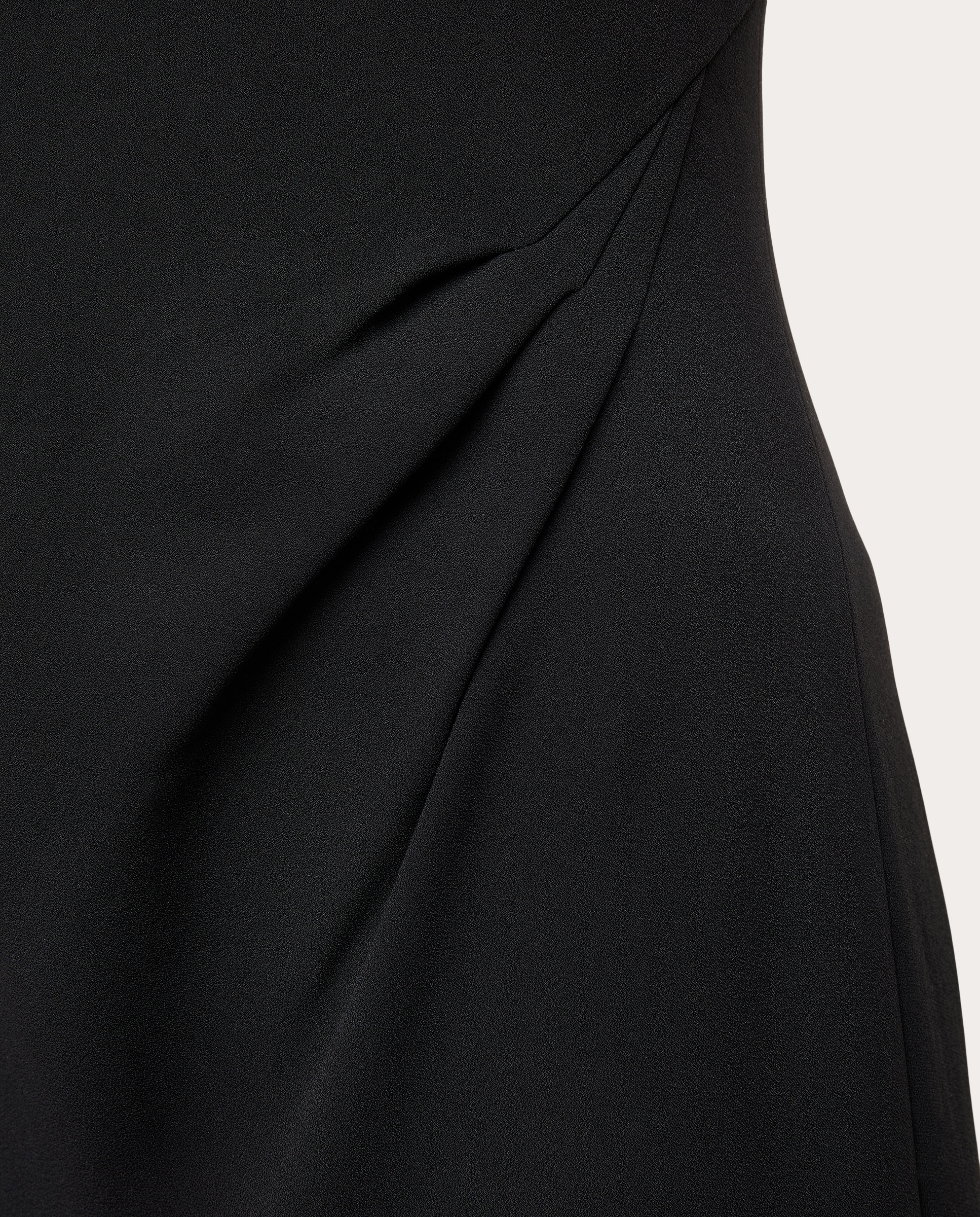 Vestido drapeado con cuello funnel - Negro Negro-3