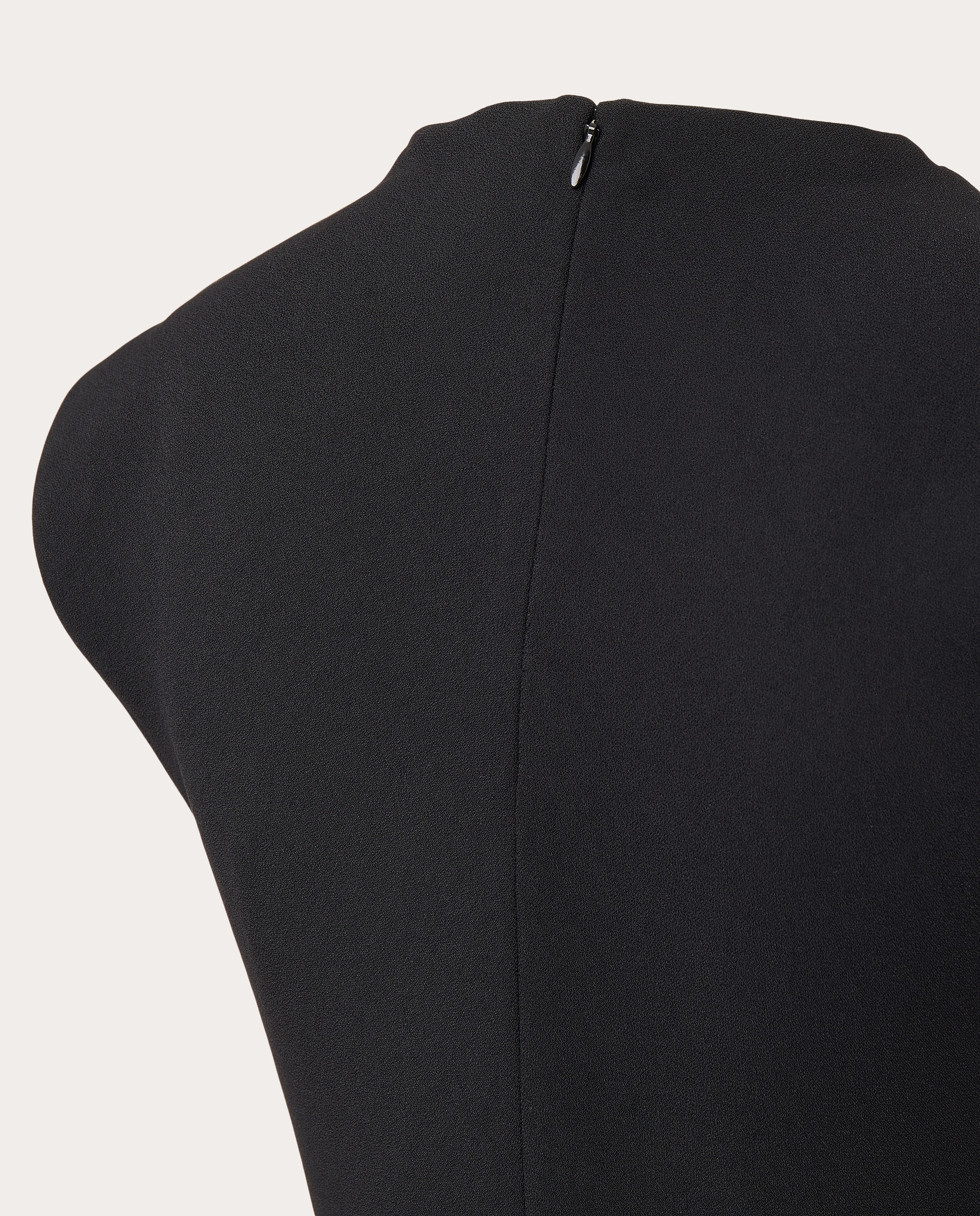 Vestido drapeado con cuello funnel - Negro Negro-4