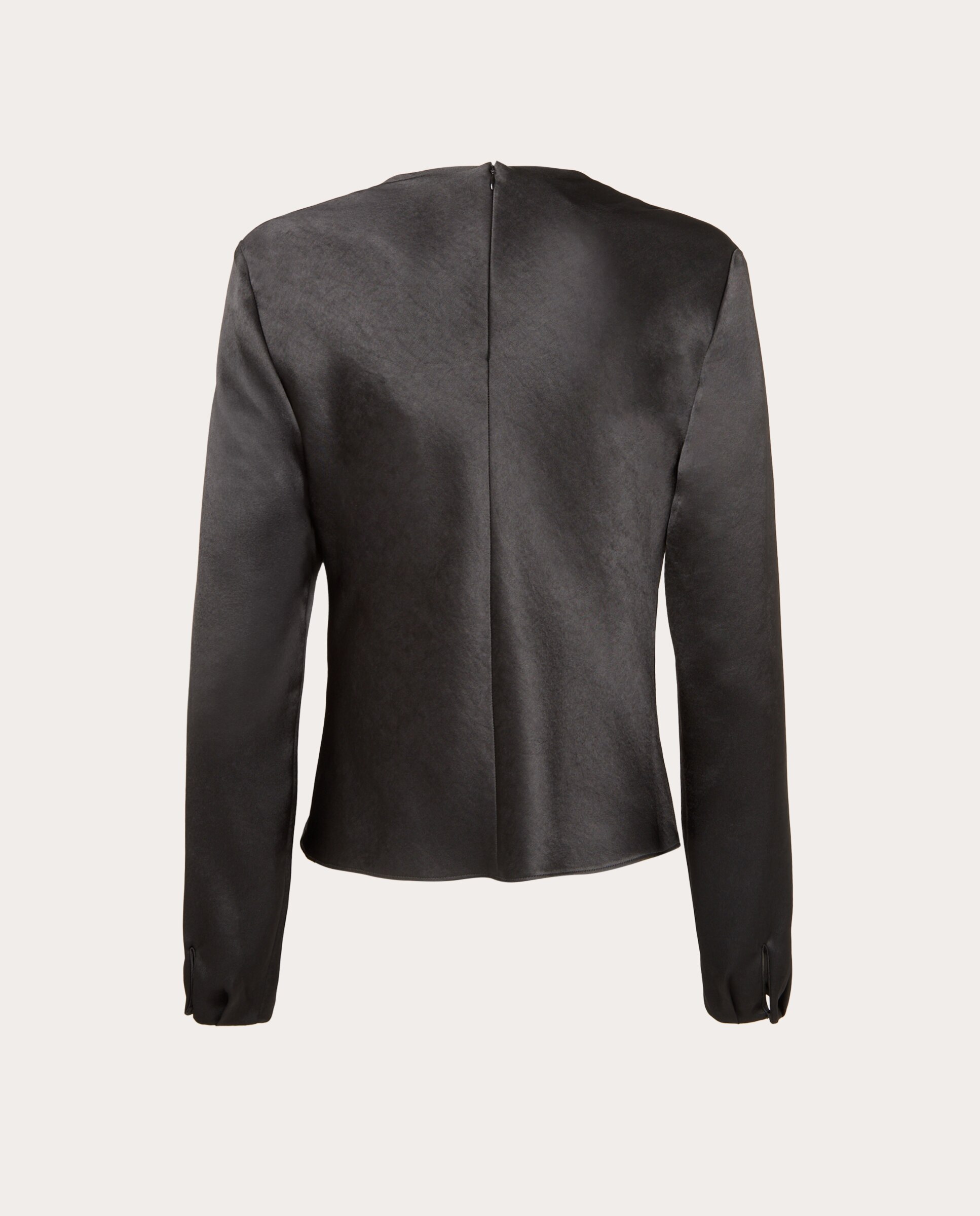 Top de Manga Comprida com Gola Cowl - Preto Preto-2