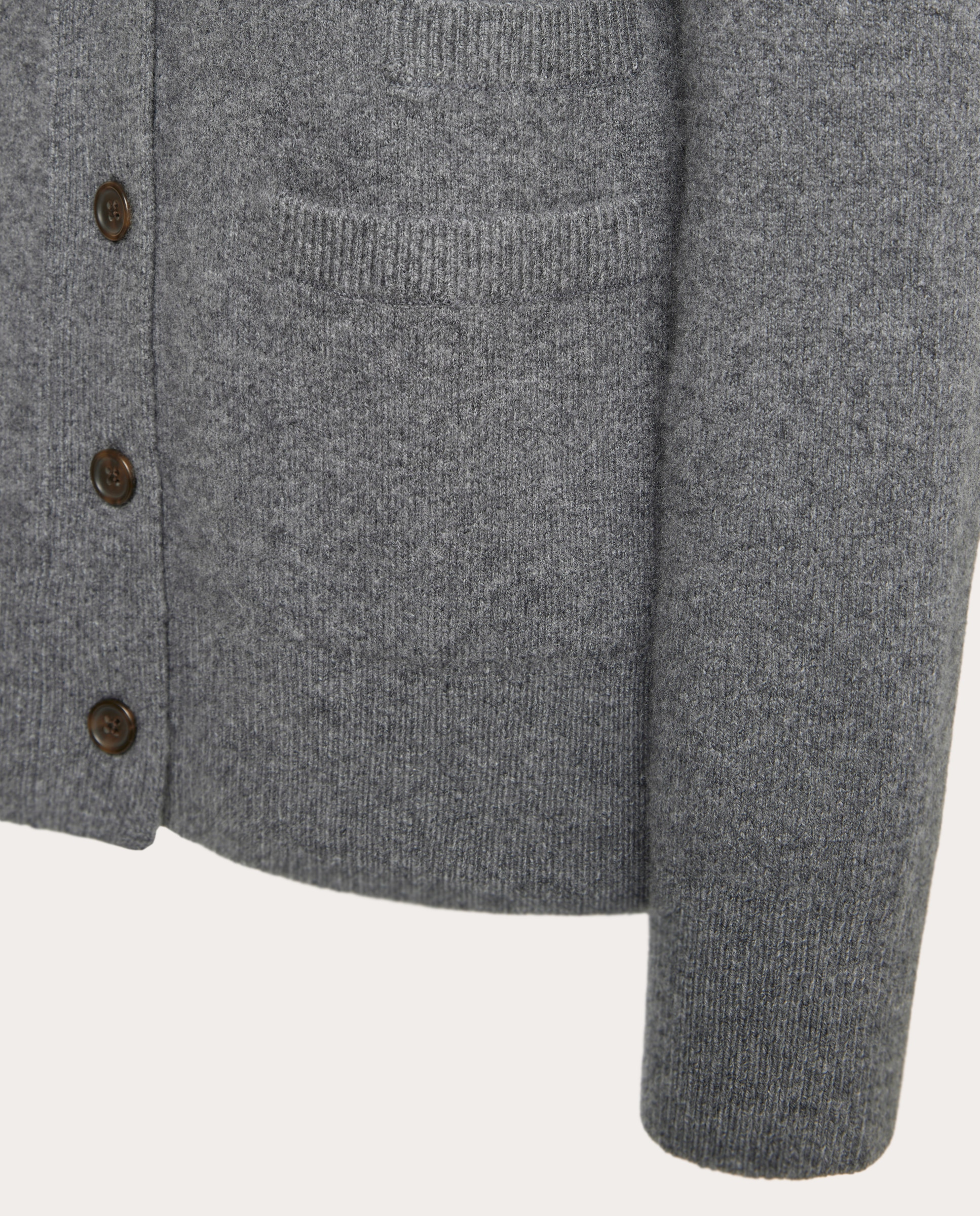 Cardigan Relaxed com Decote em Bico - Cinzento Pewter Cinzento-3