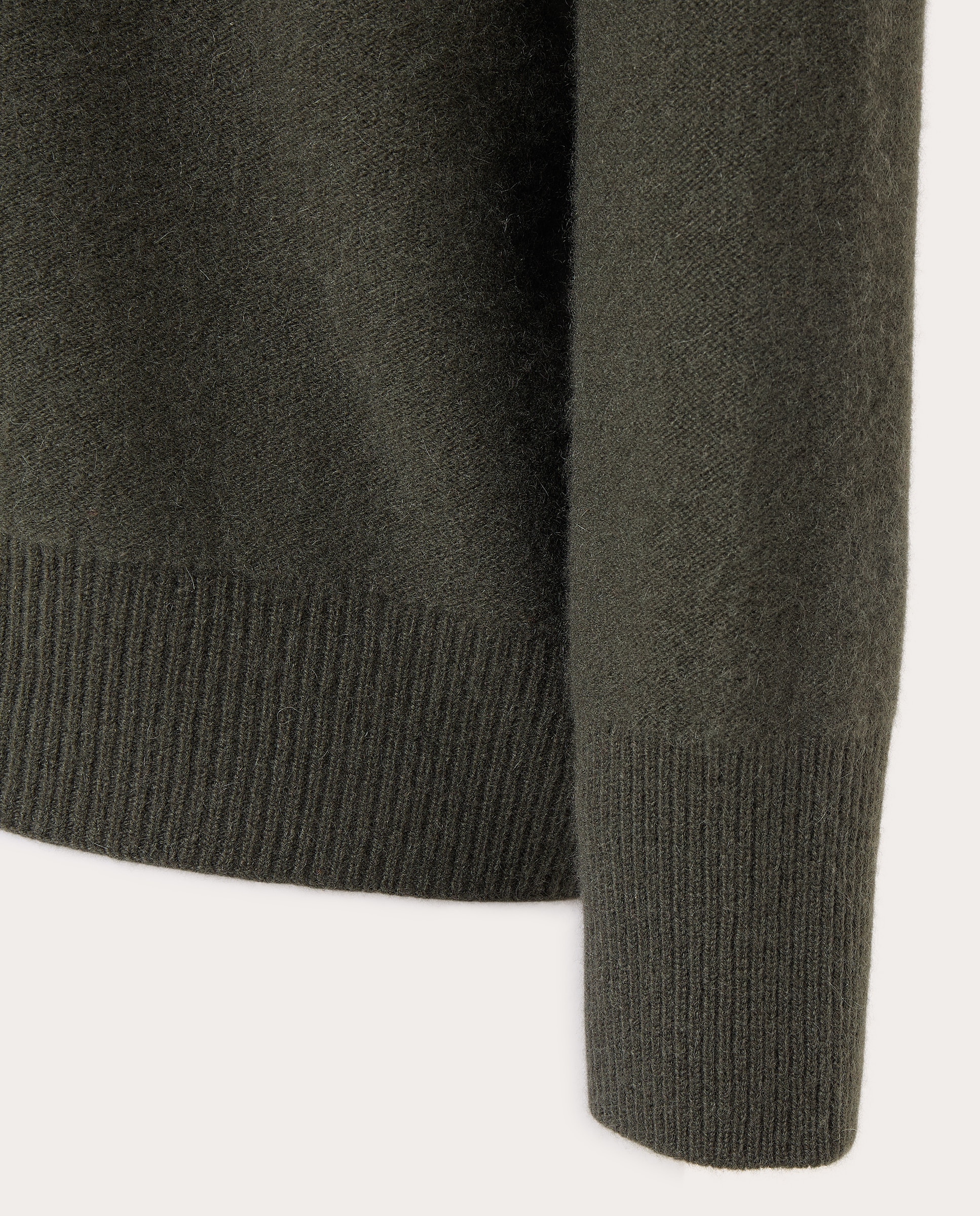 Jersey de cashmere con cuello funnel musgo oscuro - Verde Verde-3