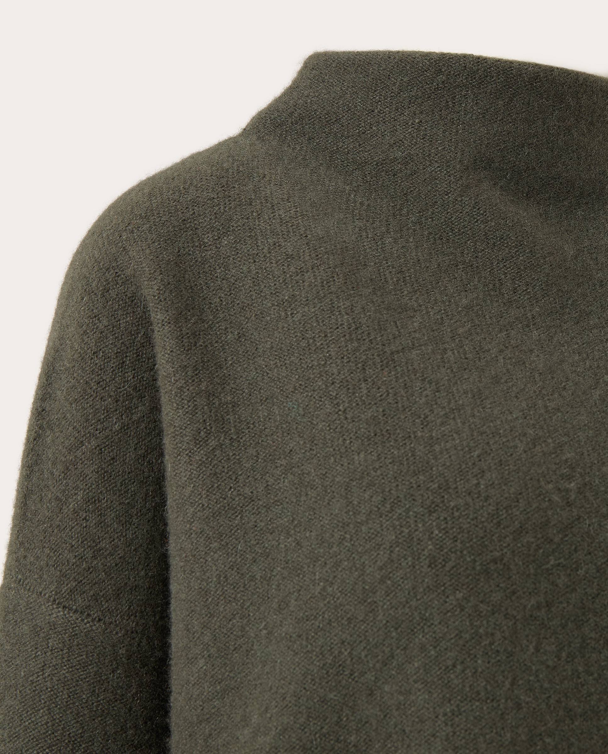 Jersey de cashmere con cuello funnel musgo oscuro - Verde Verde-4