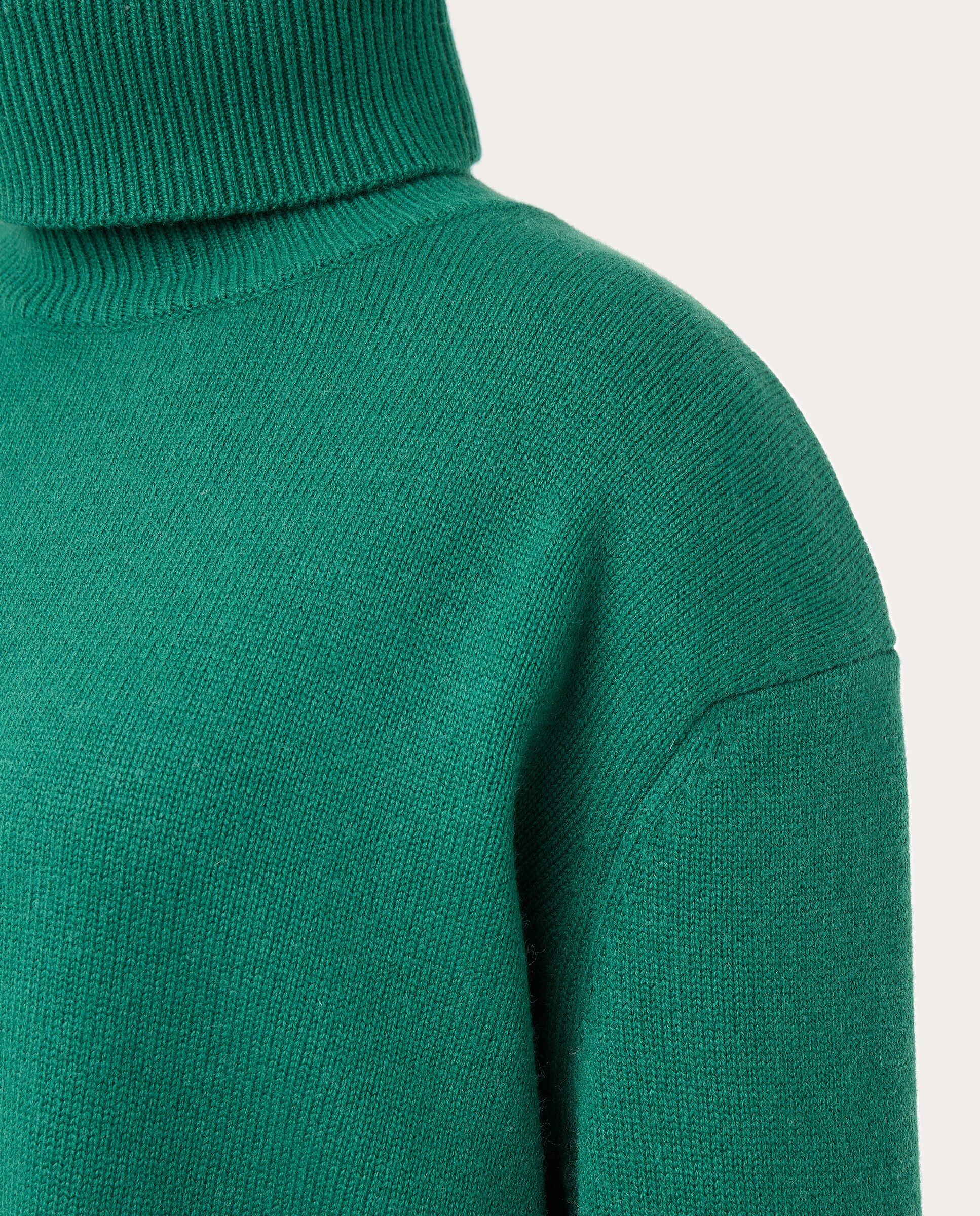 Jersey Gala de cuello alto de lana - Verde oscuro Verde oscuro-4