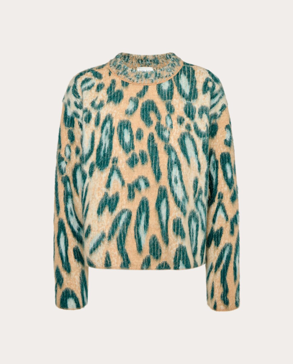 Imagen 1 de Jersey de punto animal print Verde