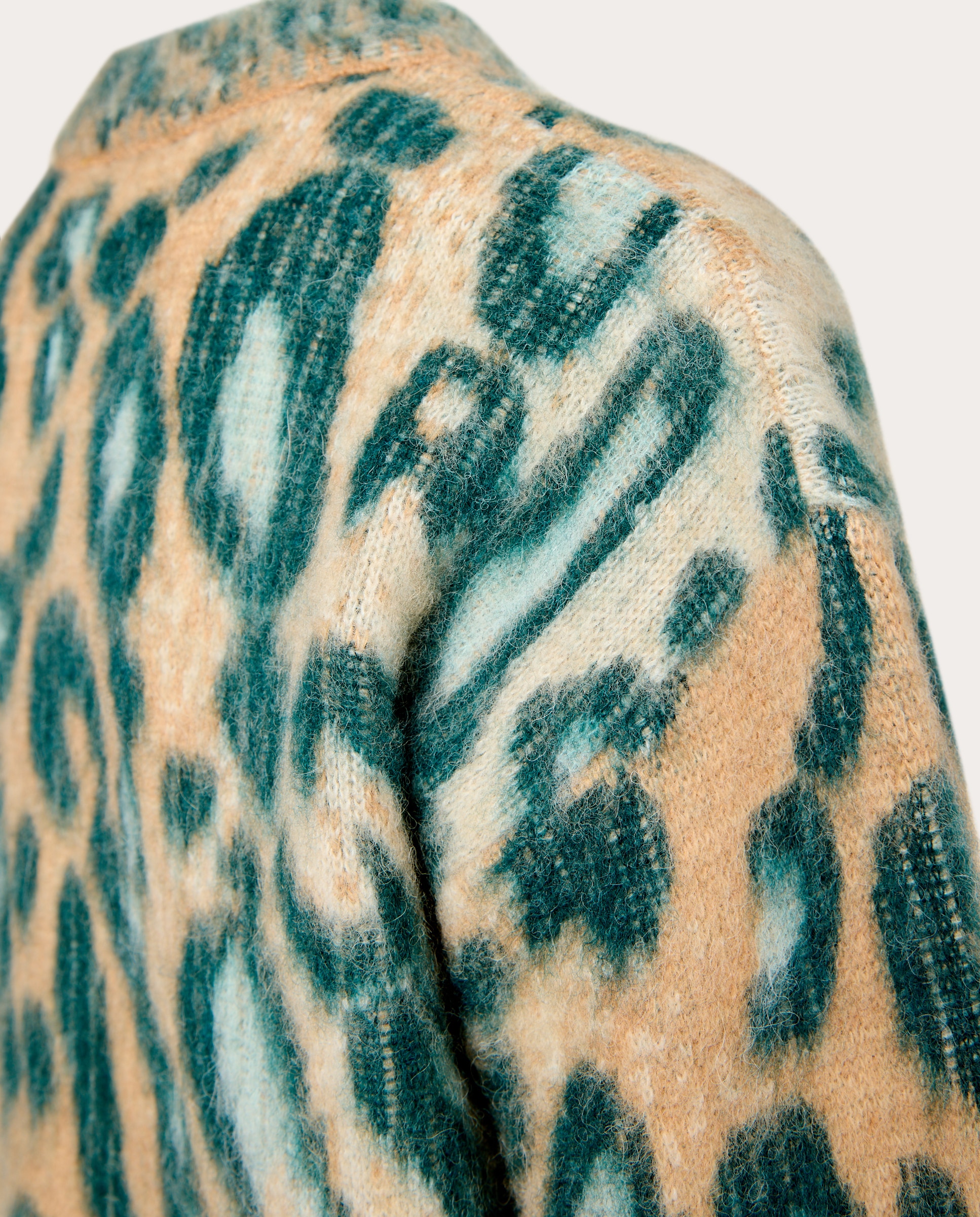 Camisola de Malha com Animal Print Verde-3