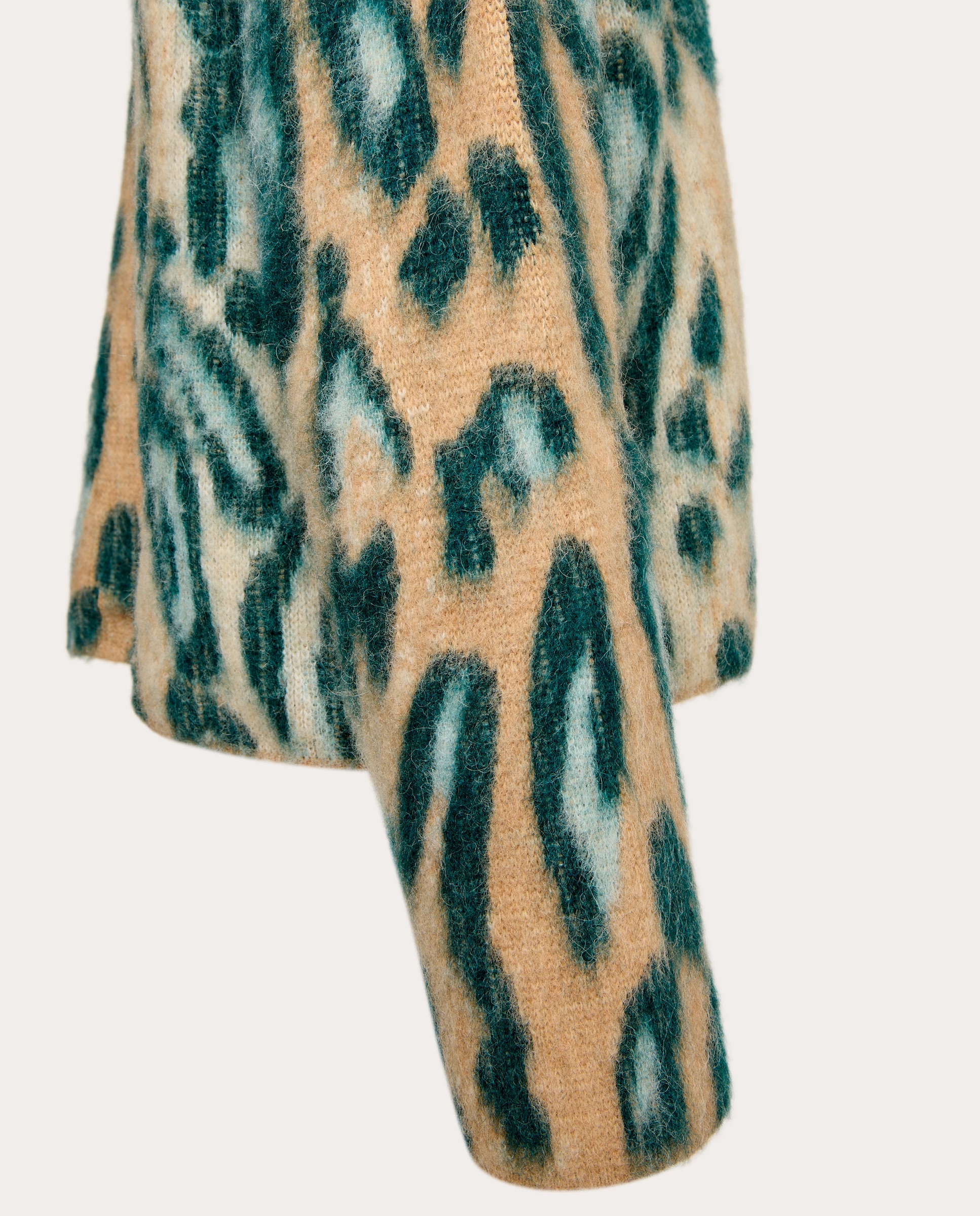 Camisola de Malha com Animal Print Verde-4