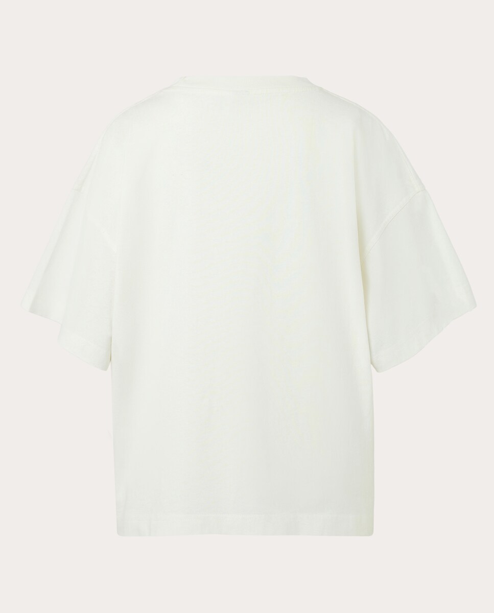 T-shirt de algodão Creme-2