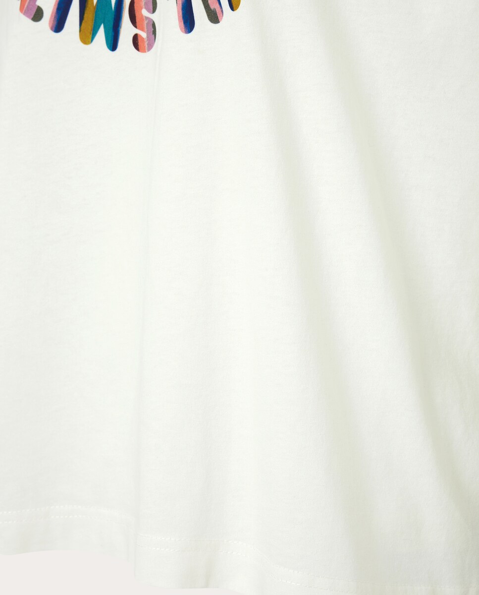 T-shirt de algodão Creme-4