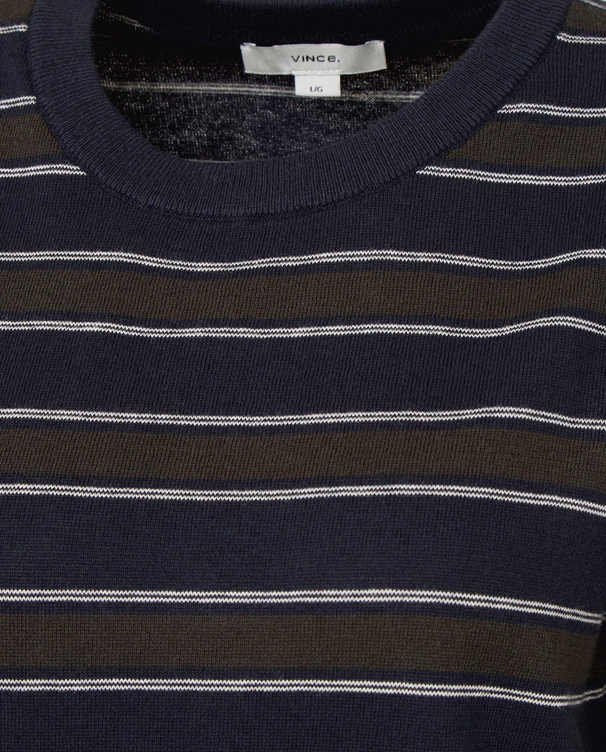 Camiseta a rayas de mezcla de cashmere oscuro combinado - Verde Verde-3