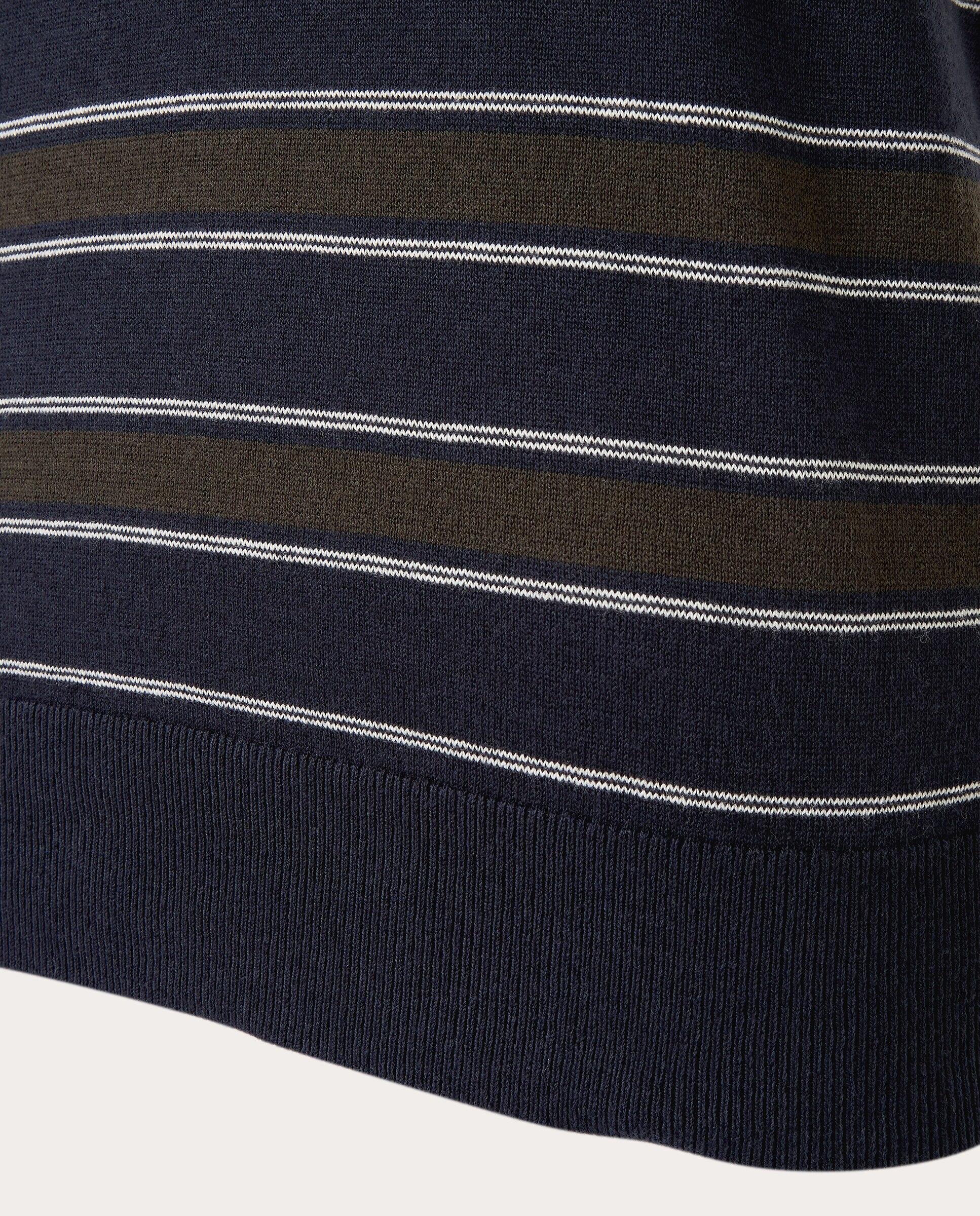 Camiseta a rayas de mezcla de cashmere oscuro combinado - Verde Verde-4