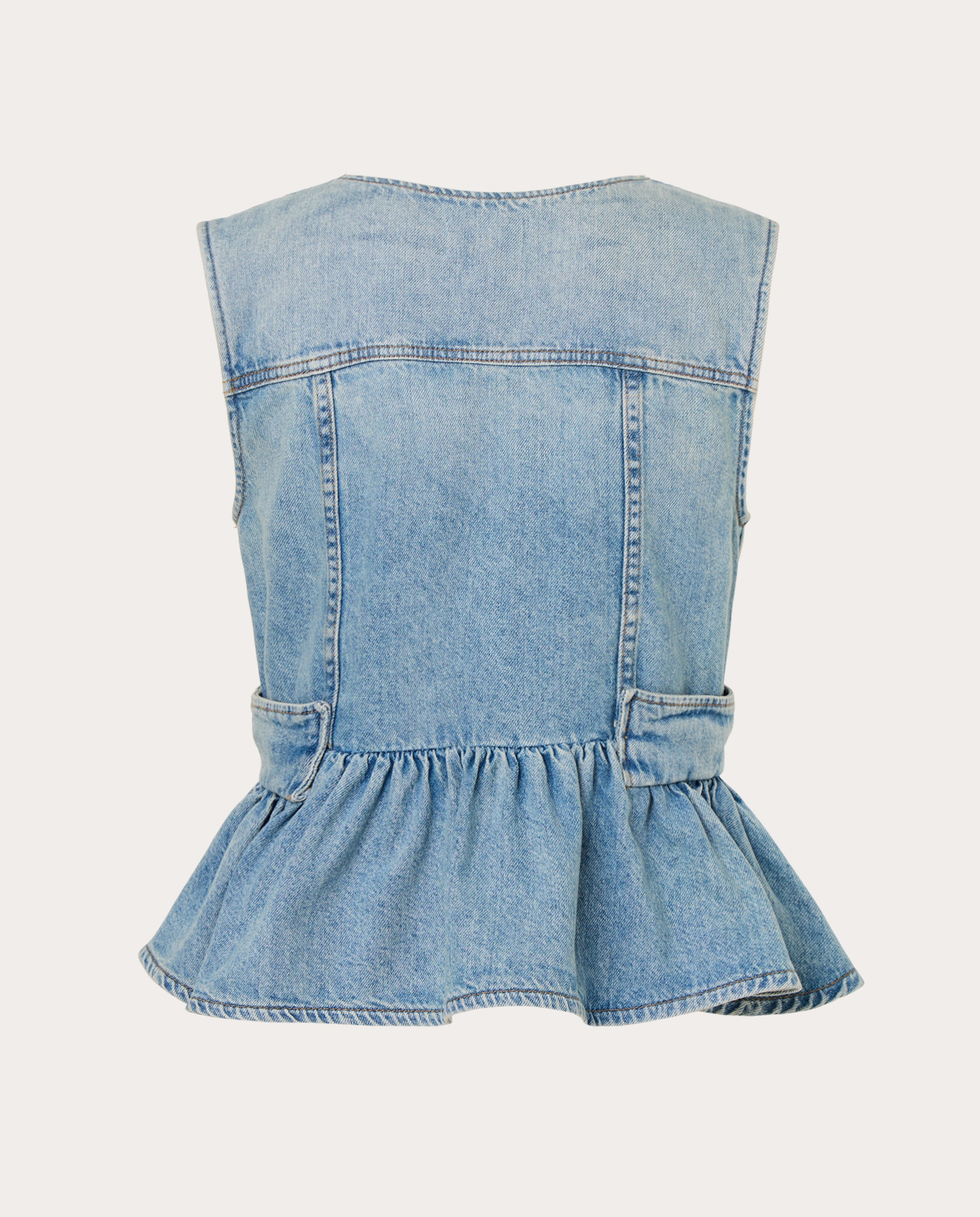 Imagen 2 de Chaleco denim con peplum - Azul claro Azul claro