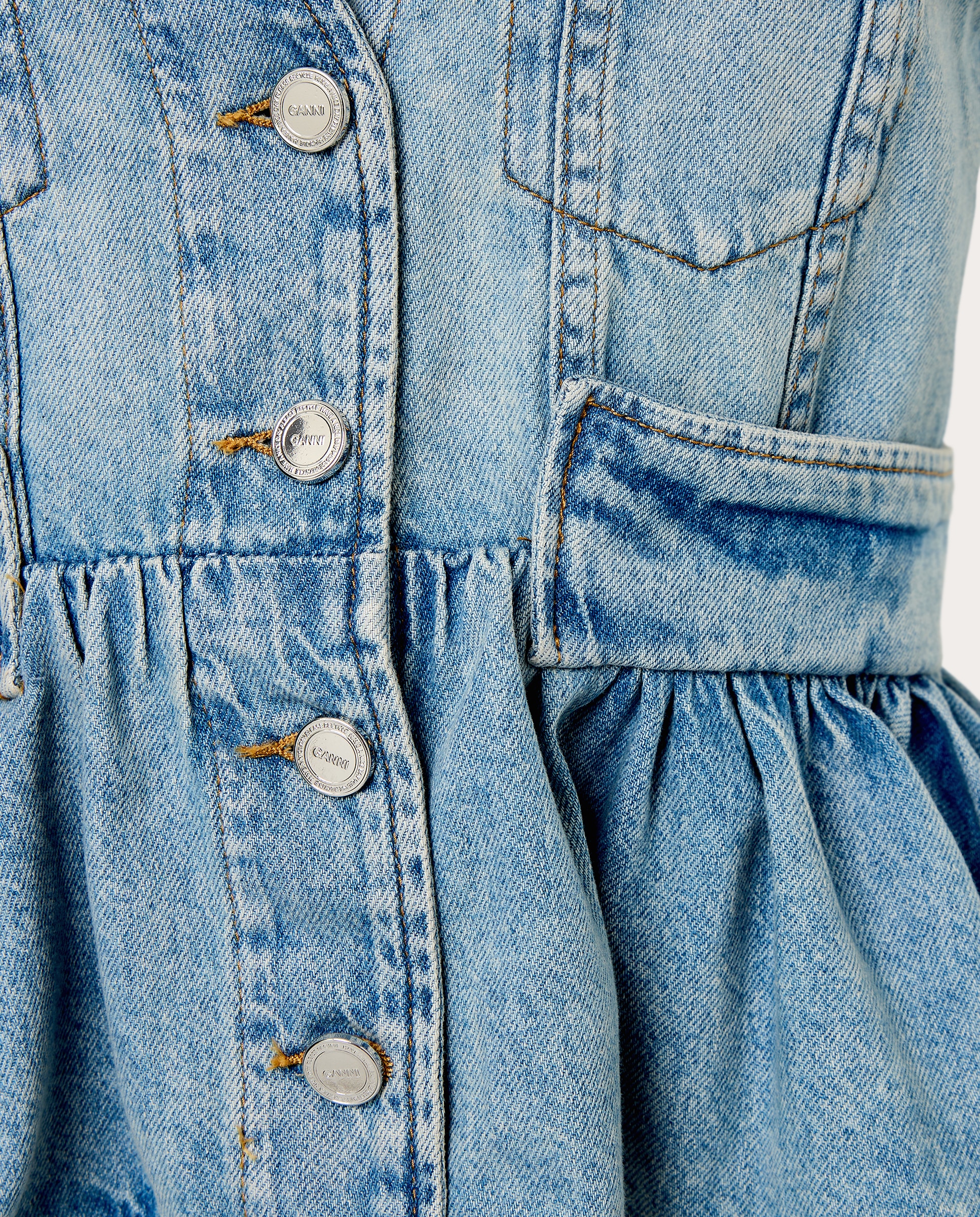 Imagen 5 de Chaleco denim con peplum - Azul claro Azul claro