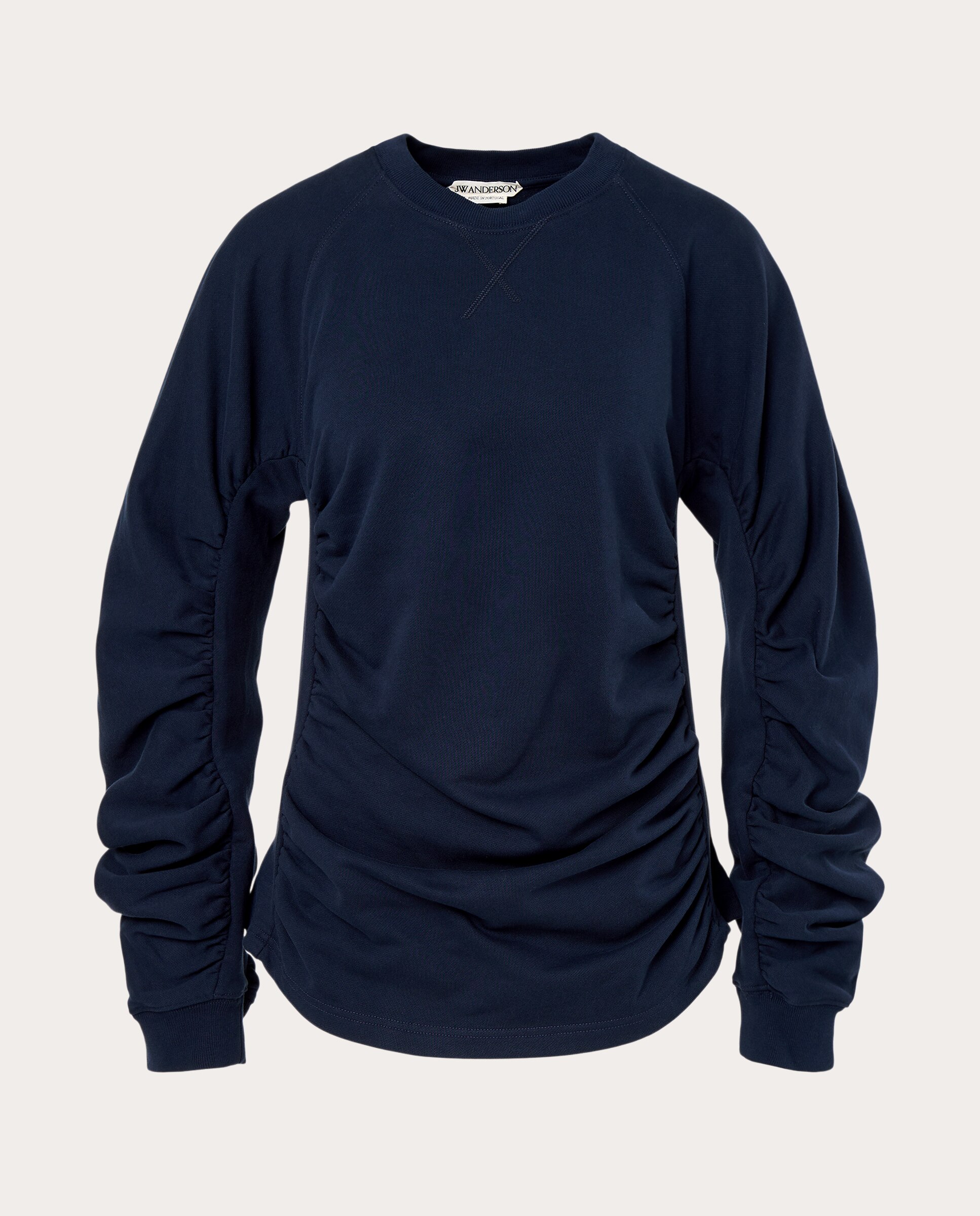 Sudadera fruncida de algodón - Azul marino Azul marino-1