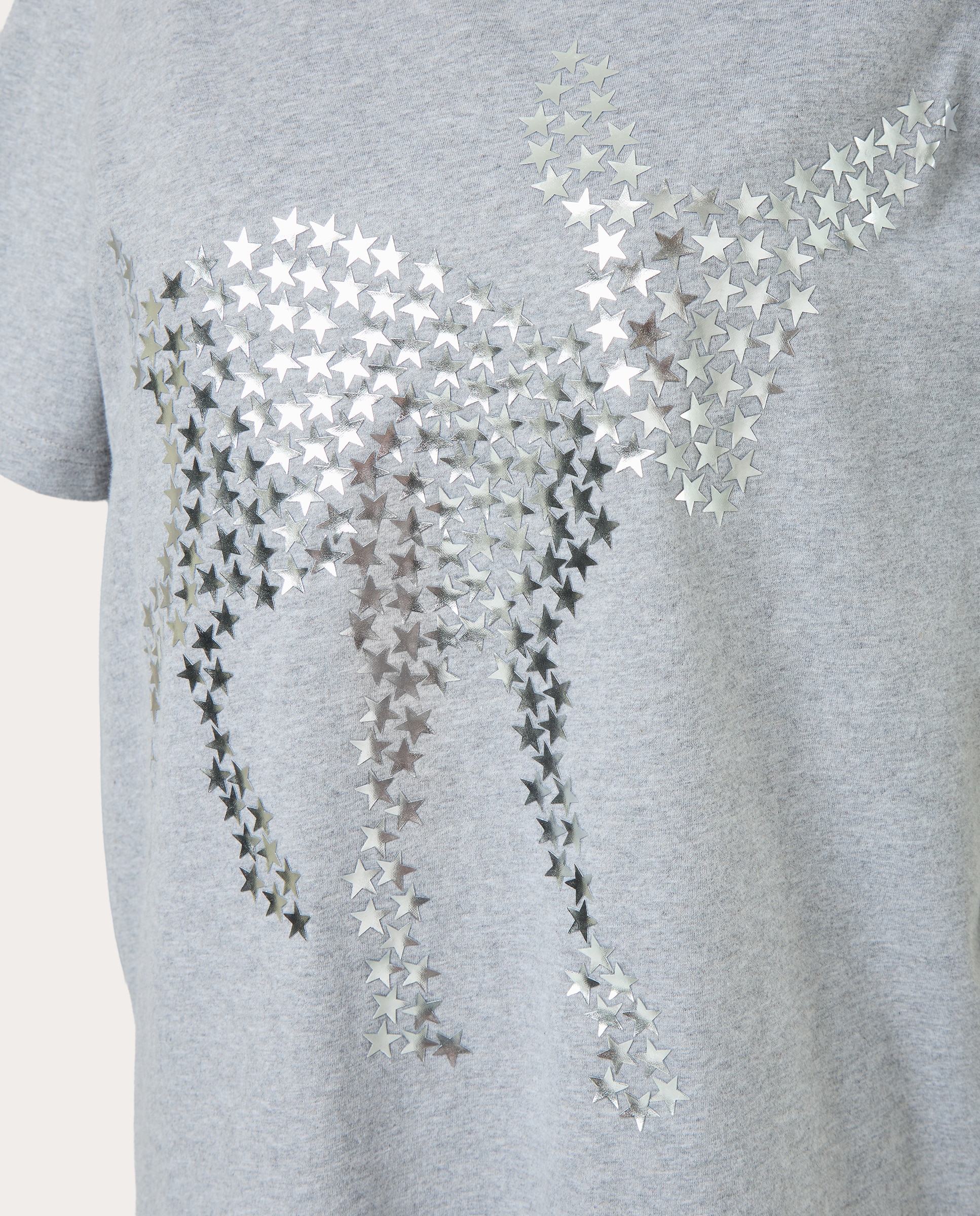 Imagen 3 de Camiseta con print de estrellas de algodón - Gris Gris