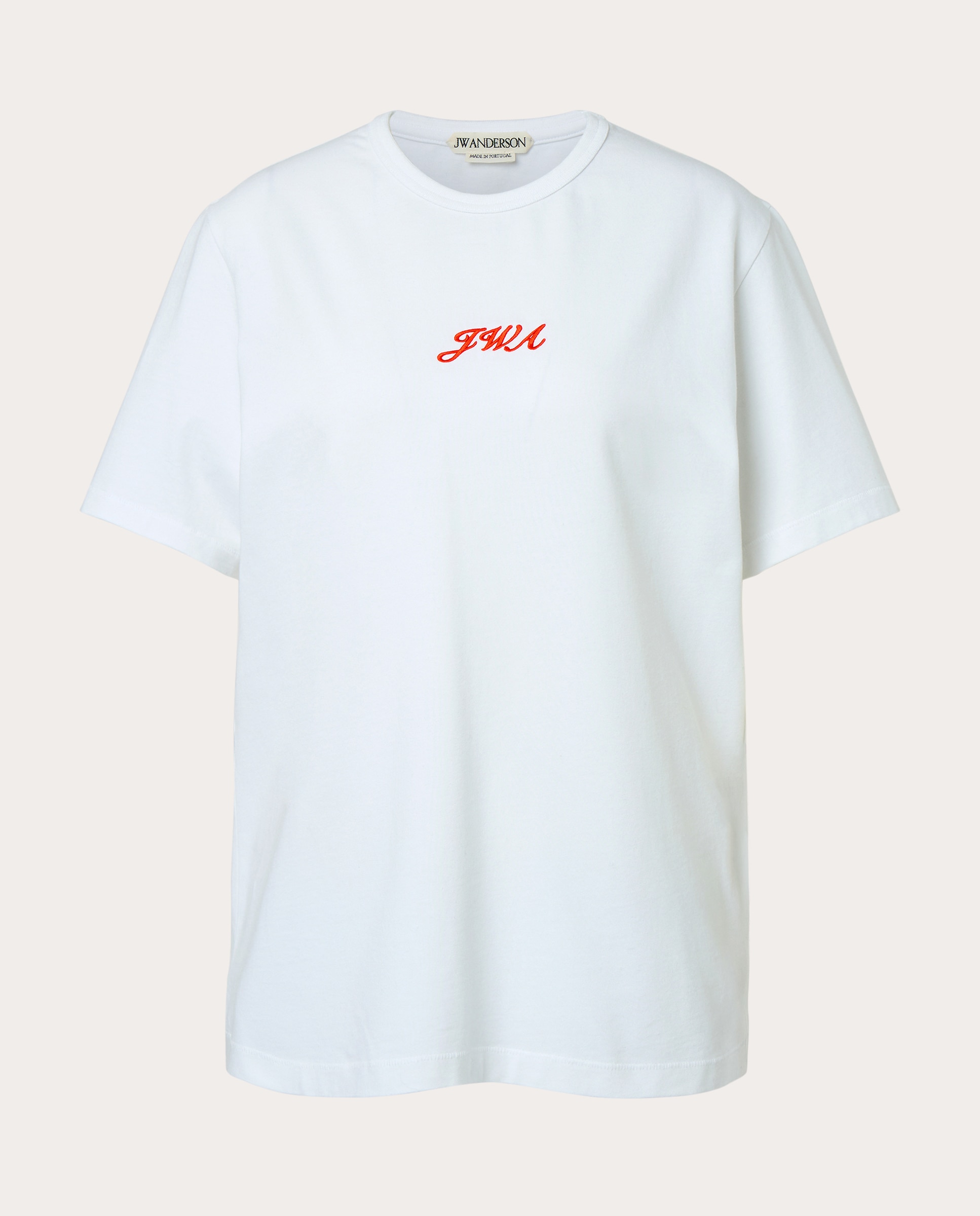 Camiseta bordada de manga corta de algodón - Blanco Blanco-1