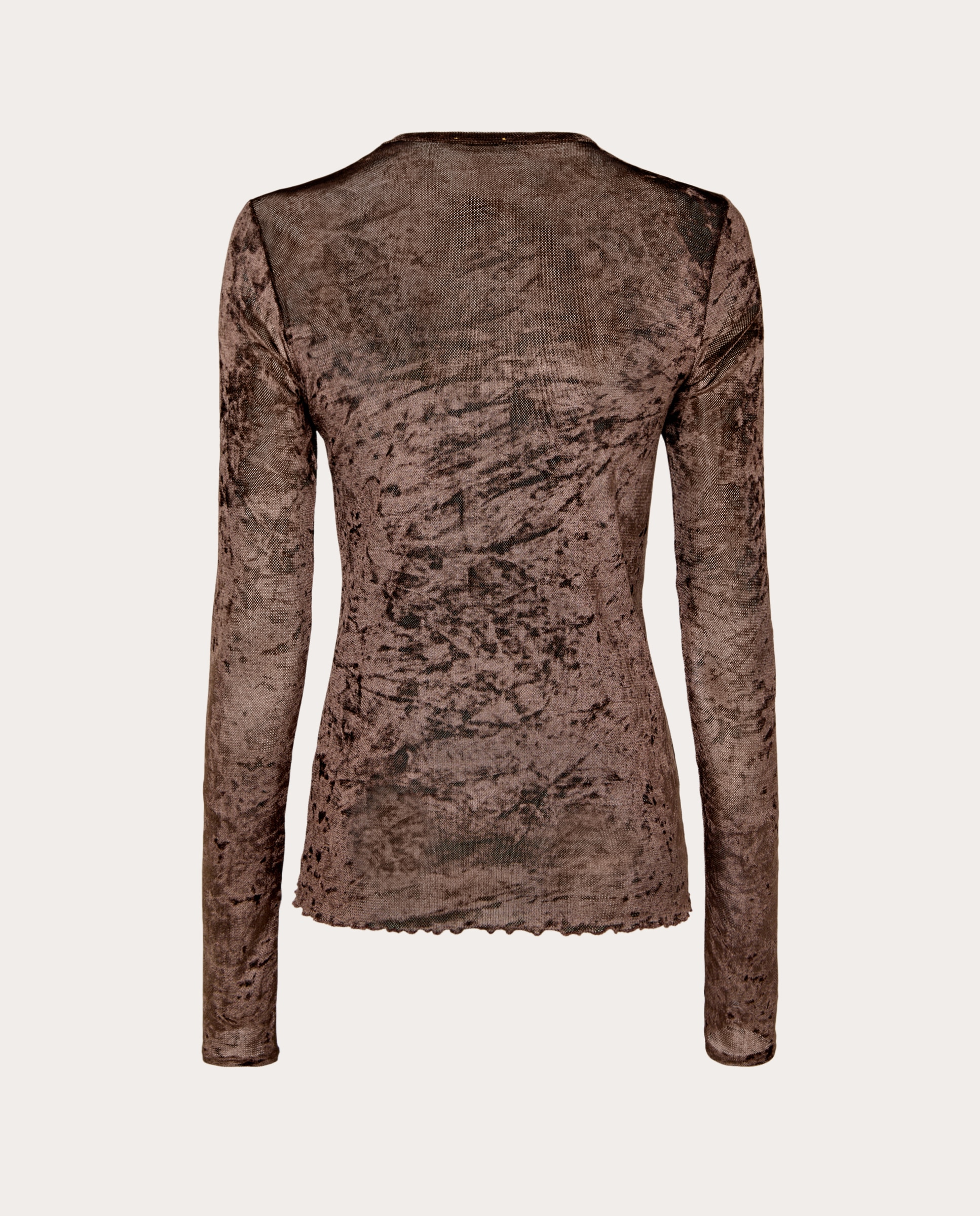 T-shirt Aveludada Lisa Castanho-2