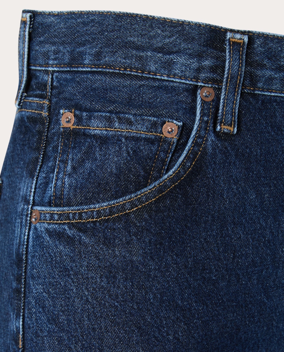 Pantalón vaquero recto Low Curve Azul oscuro-3