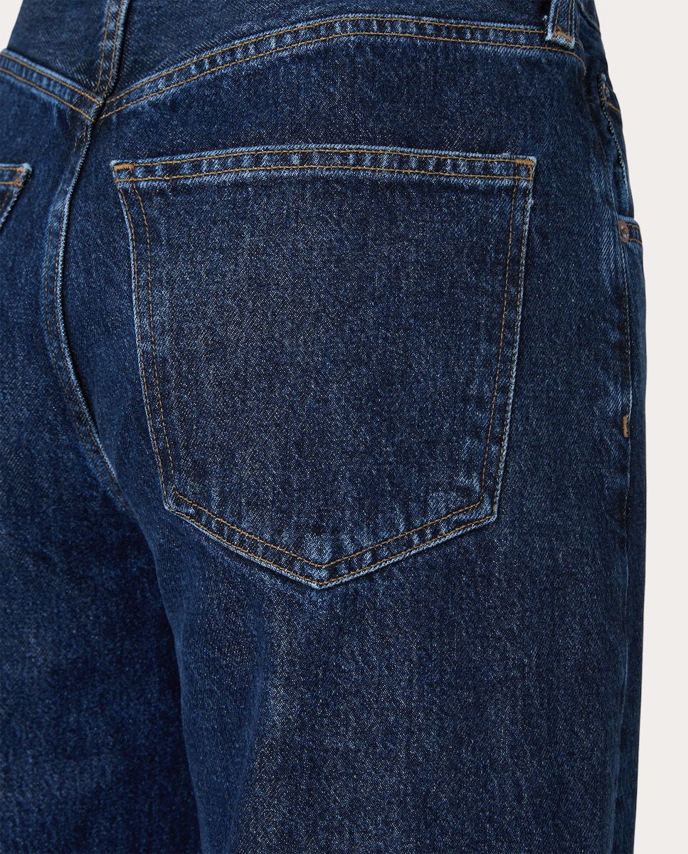 Pantalón vaquero recto Low Curve Azul oscuro-4