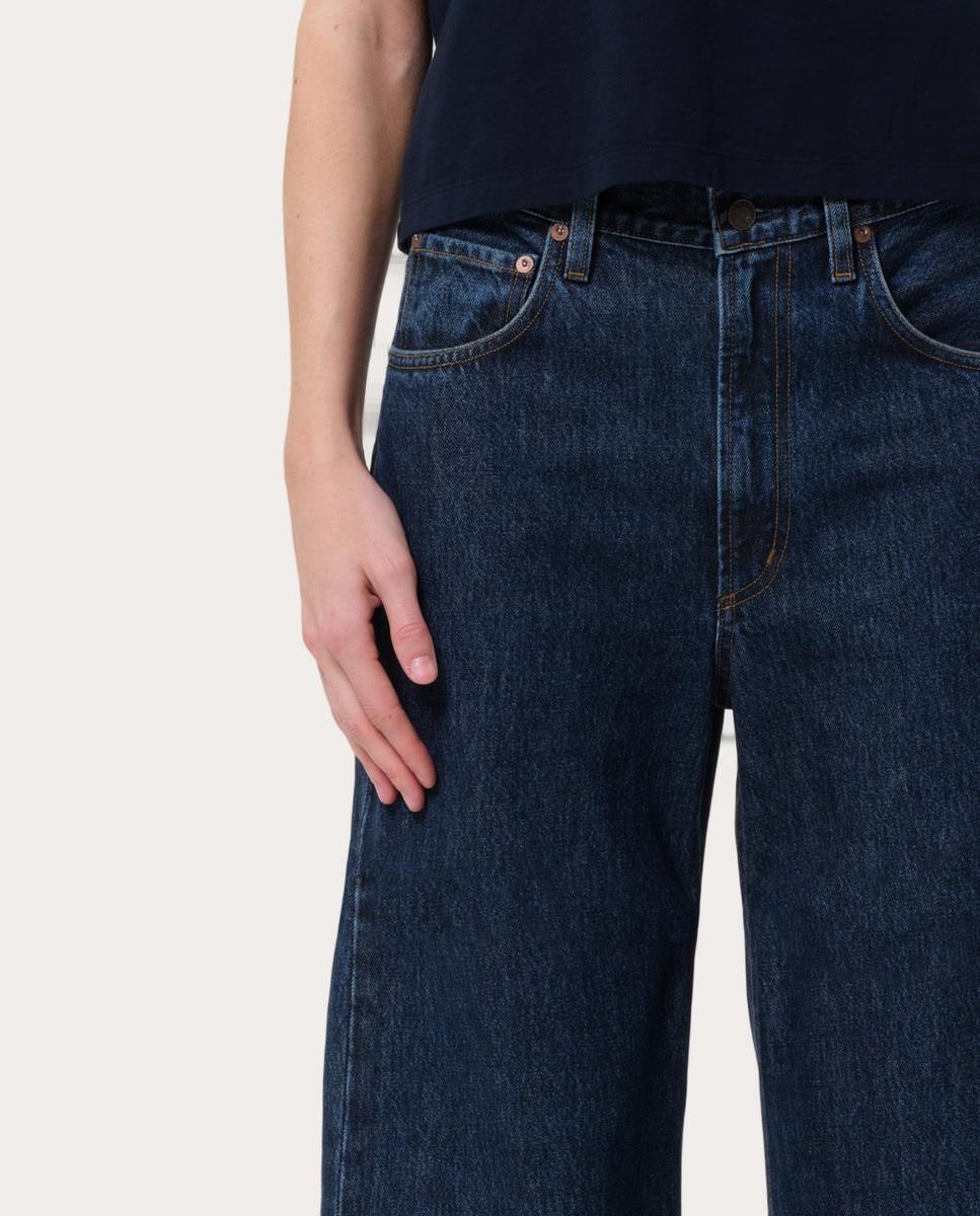 Pantalón vaquero recto Low Curve Azul oscuro-8