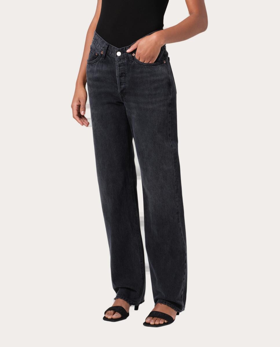 Jeans Straight V-Waist Kelly Preto-5