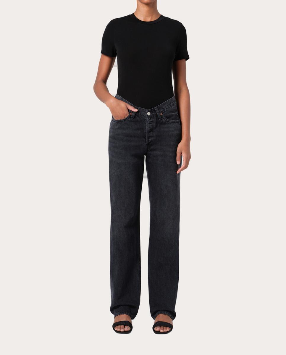 Jeans Straight V-Waist Kelly Preto-8