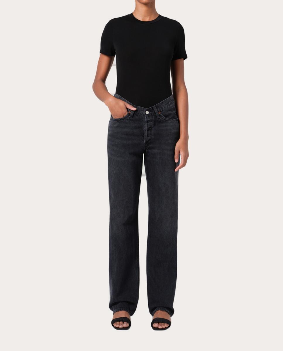 Jeans Straight V-Waist Kelly Preto-8