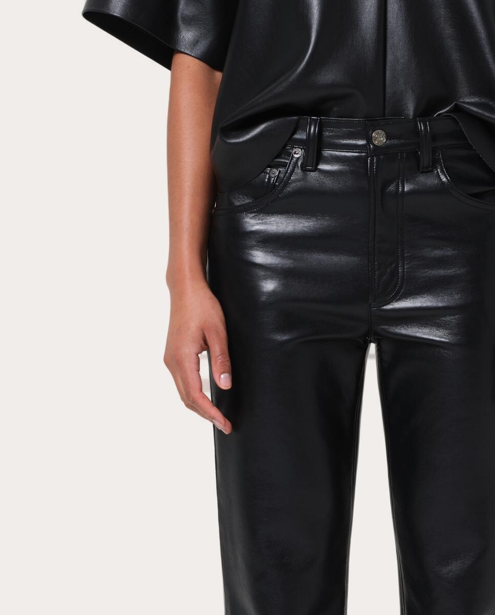 Calças regular Preto-4