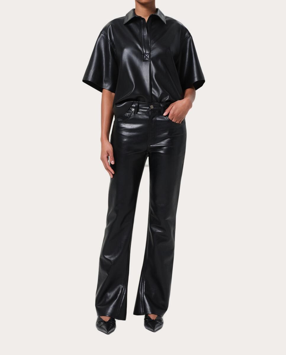 Calças regular Preto-5