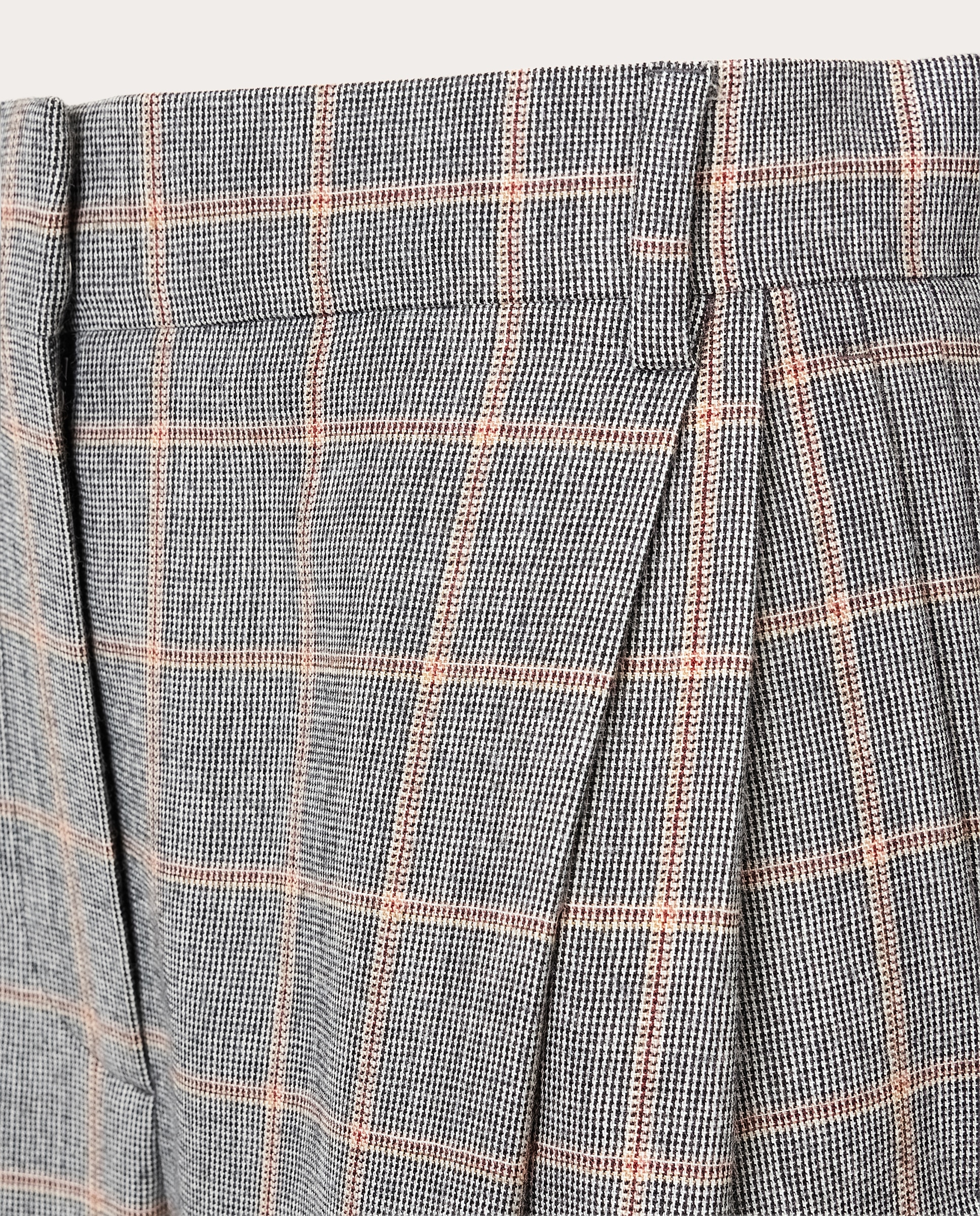 Pantalón recto de lana con cuadros - Gris Gris-2
