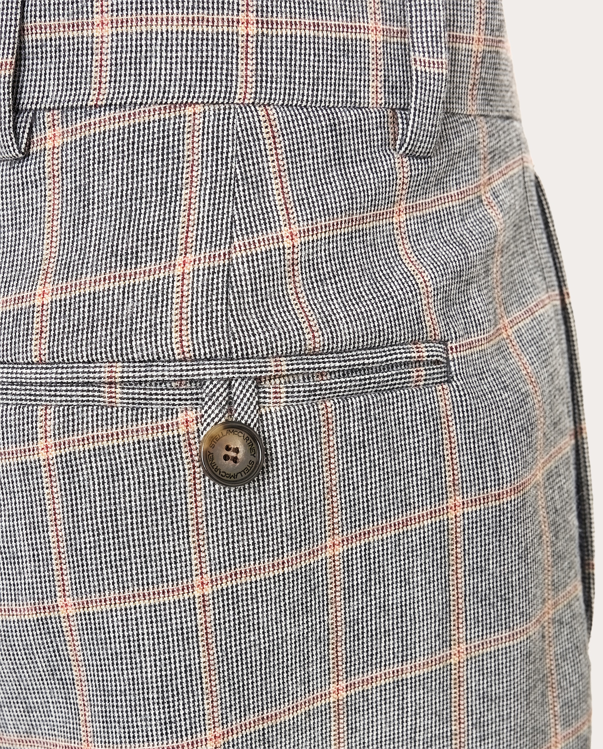 Pantalón recto de lana con cuadros - Gris Gris-3