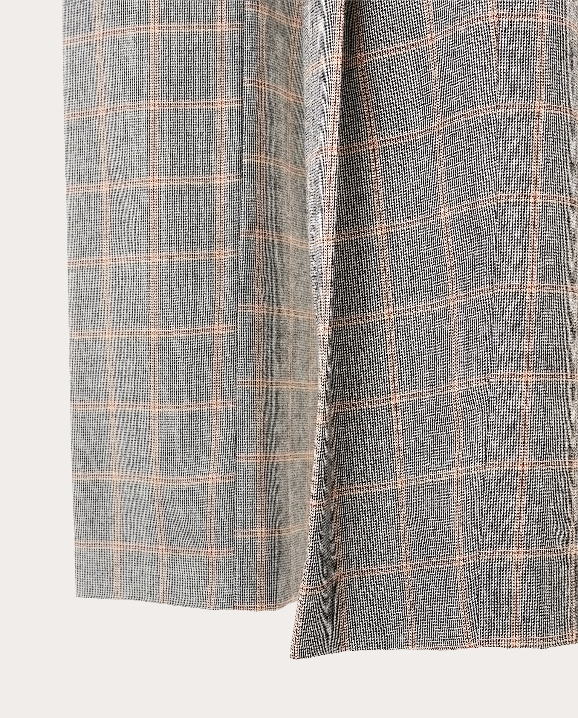 Pantalón recto de lana con cuadros - Gris Gris-4