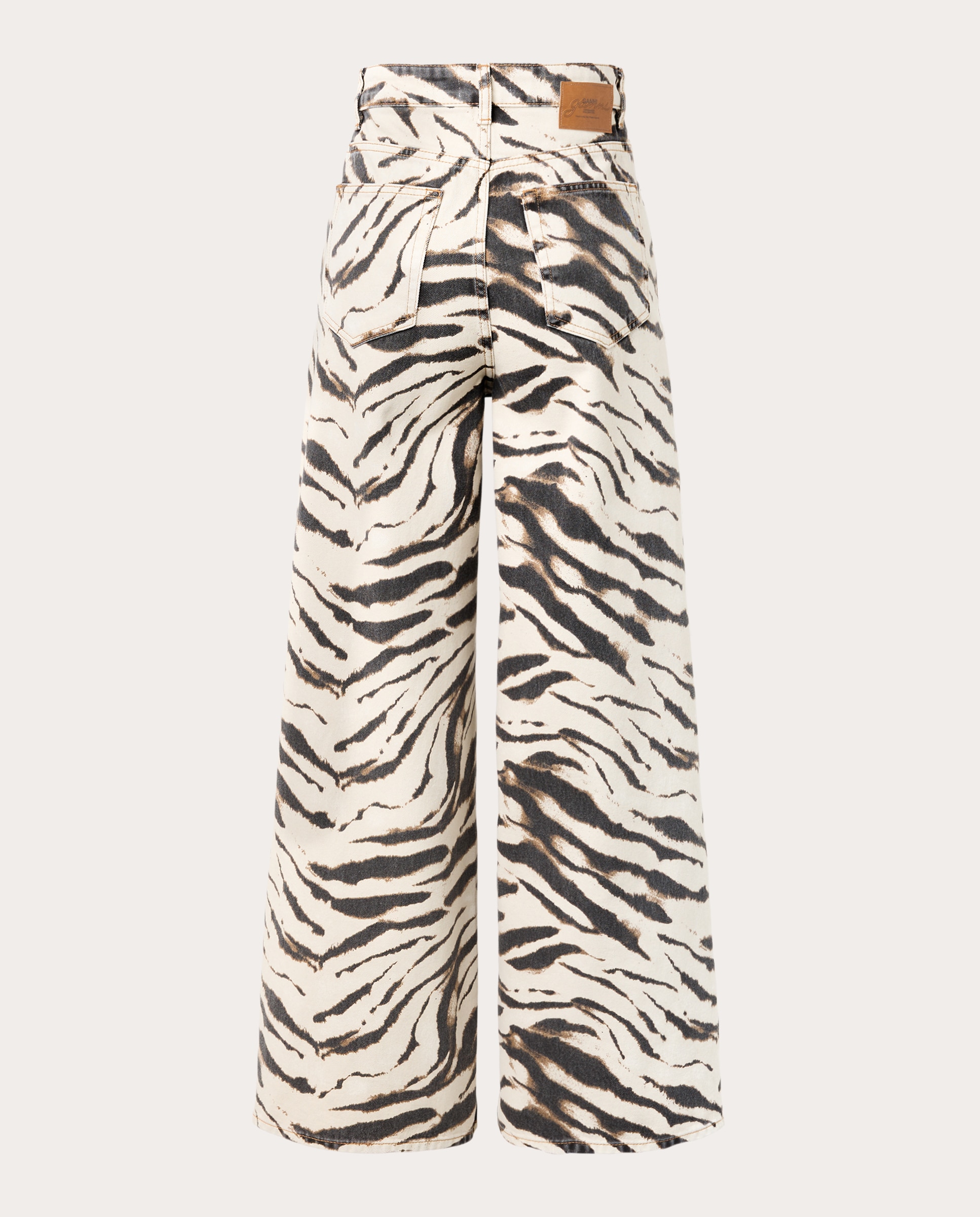 Jeans de Cintura Subida com Animal Print Estampado-2