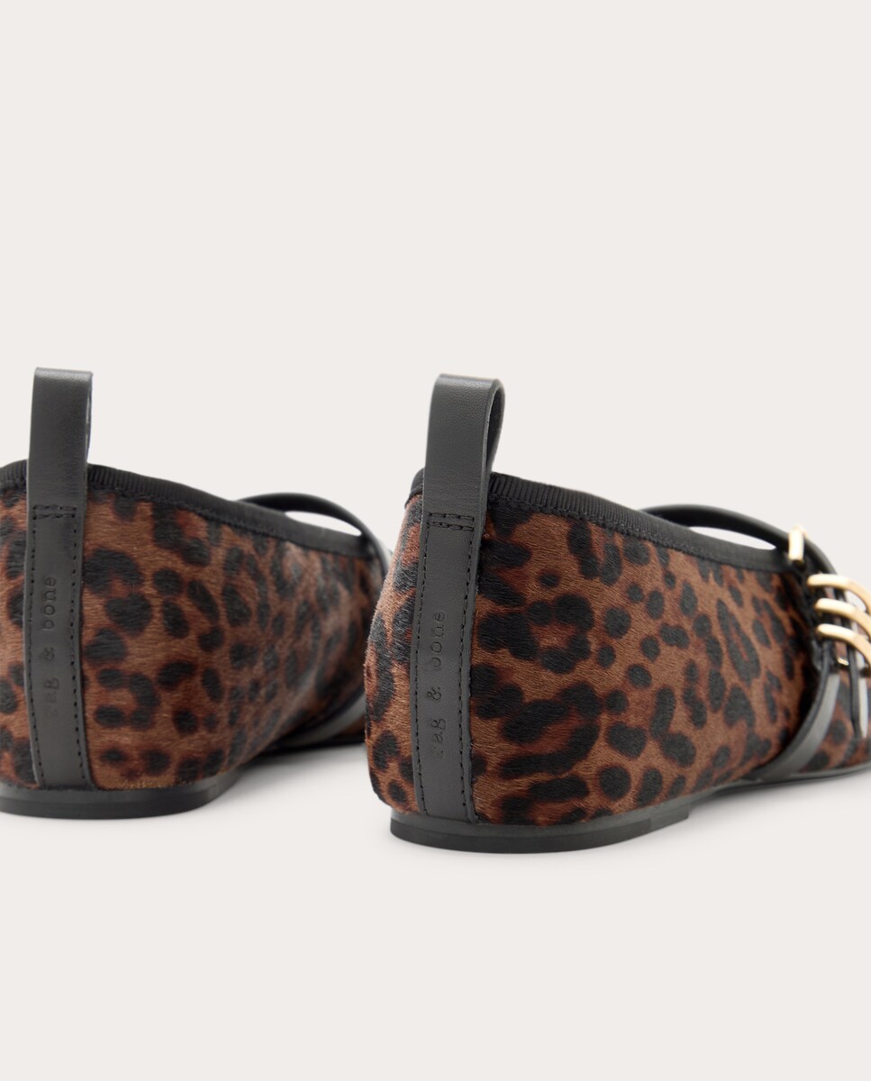 Zapatos planos de piel Marrón-3