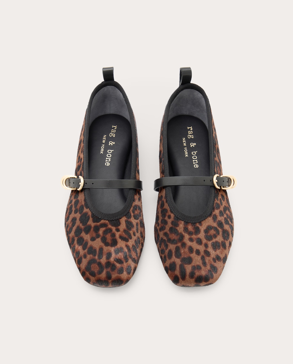 Zapatos planos de piel Marrón-4