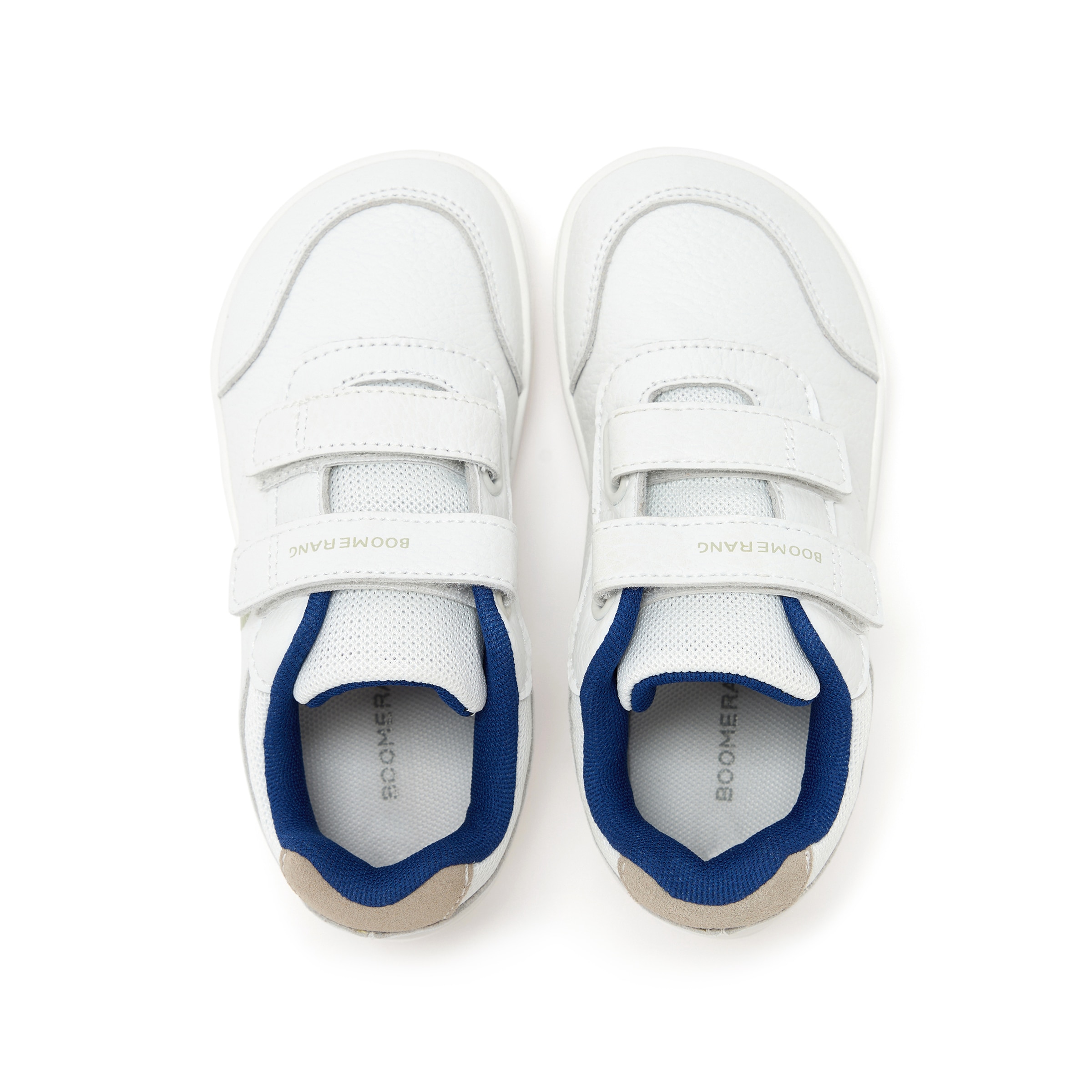 Sapatilhas de Training Infantis em Pele com Velcro Flex Bareffot Branco-marfim-3