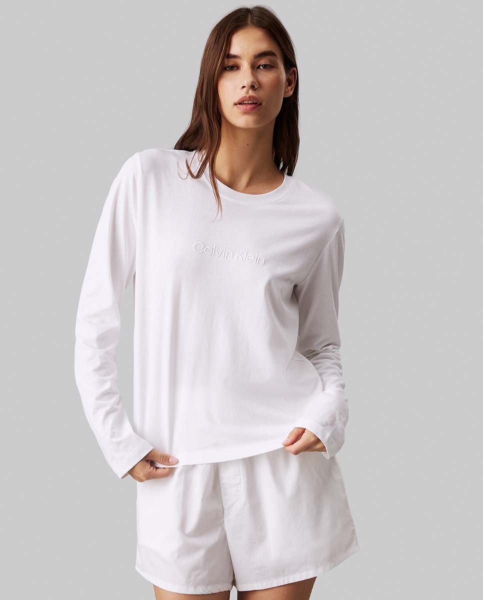Camisola de Manga Comprida - Cotton Tees Branco-1