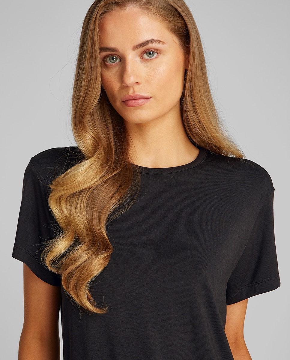 T-shirt de Manga Curta Ultra Soft Modal Preto-3