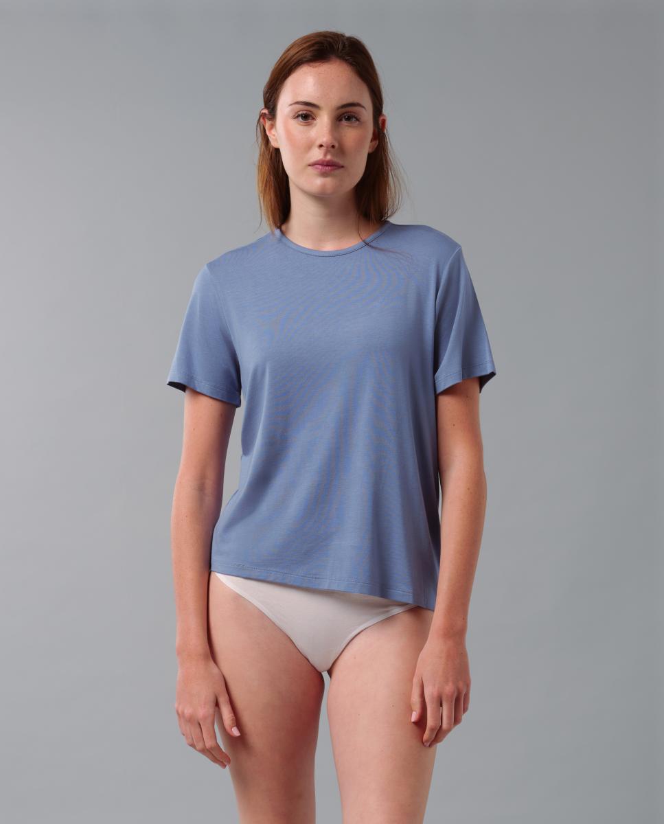 T-shirt de Manga Curta Ultra Soft Modal Azul-1
