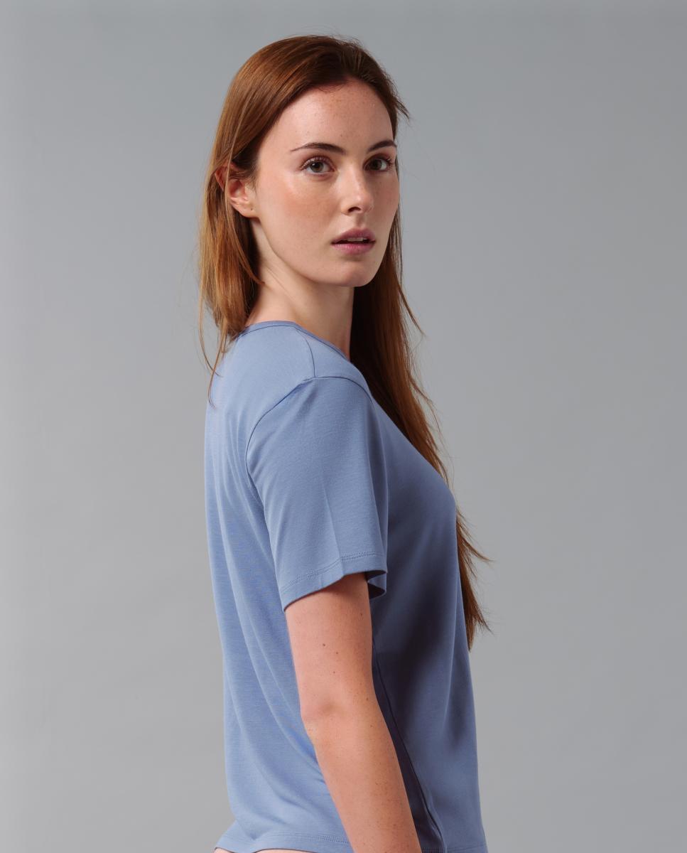 T-shirt de Manga Curta Ultra Soft Modal Azul-7