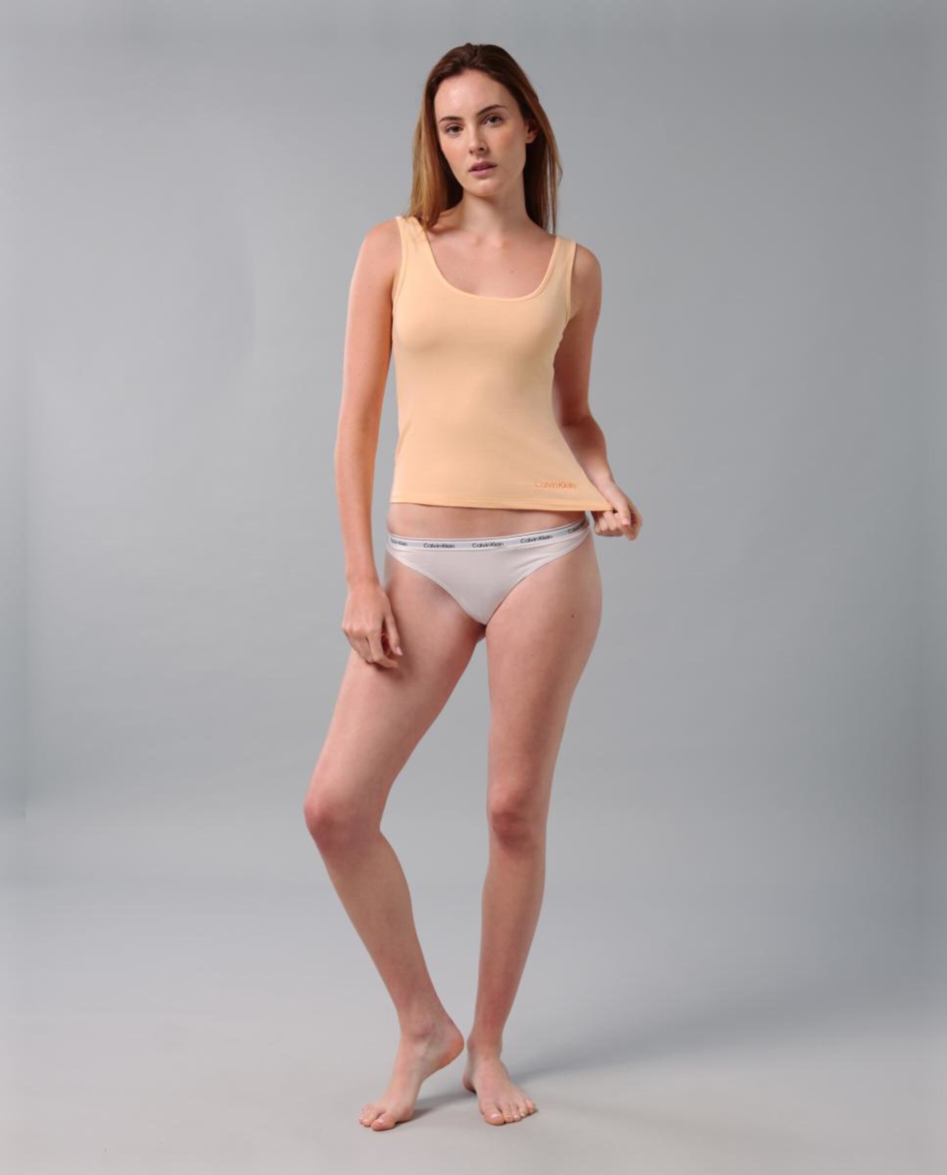 T-shirt de Alças Cotton Stretch Laranja-2