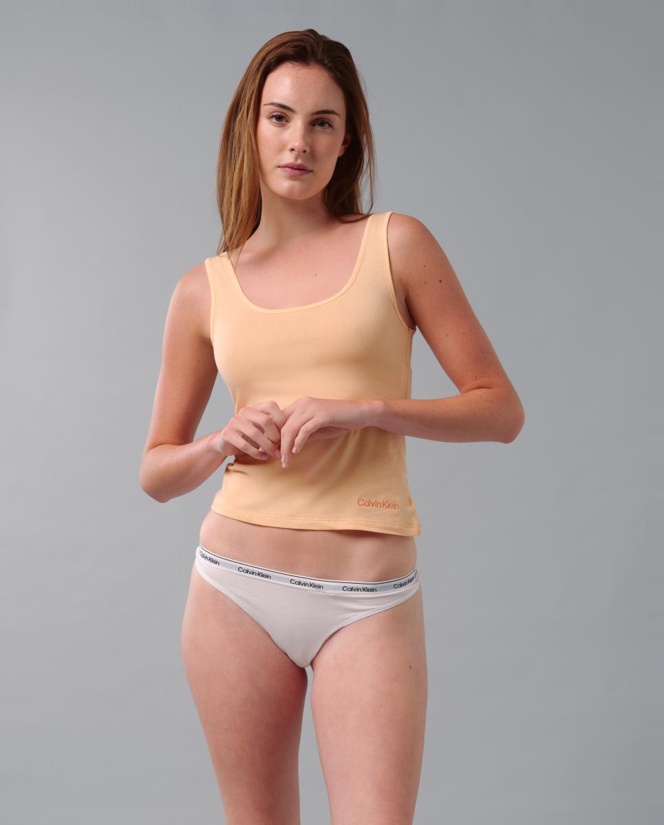 T-shirt de Alças Cotton Stretch Laranja-3