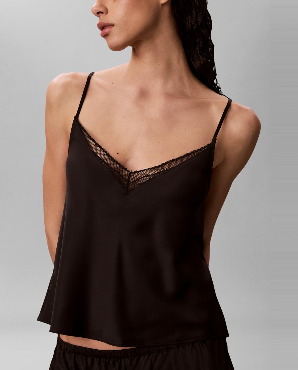 Camisa de Cetim Preto-5