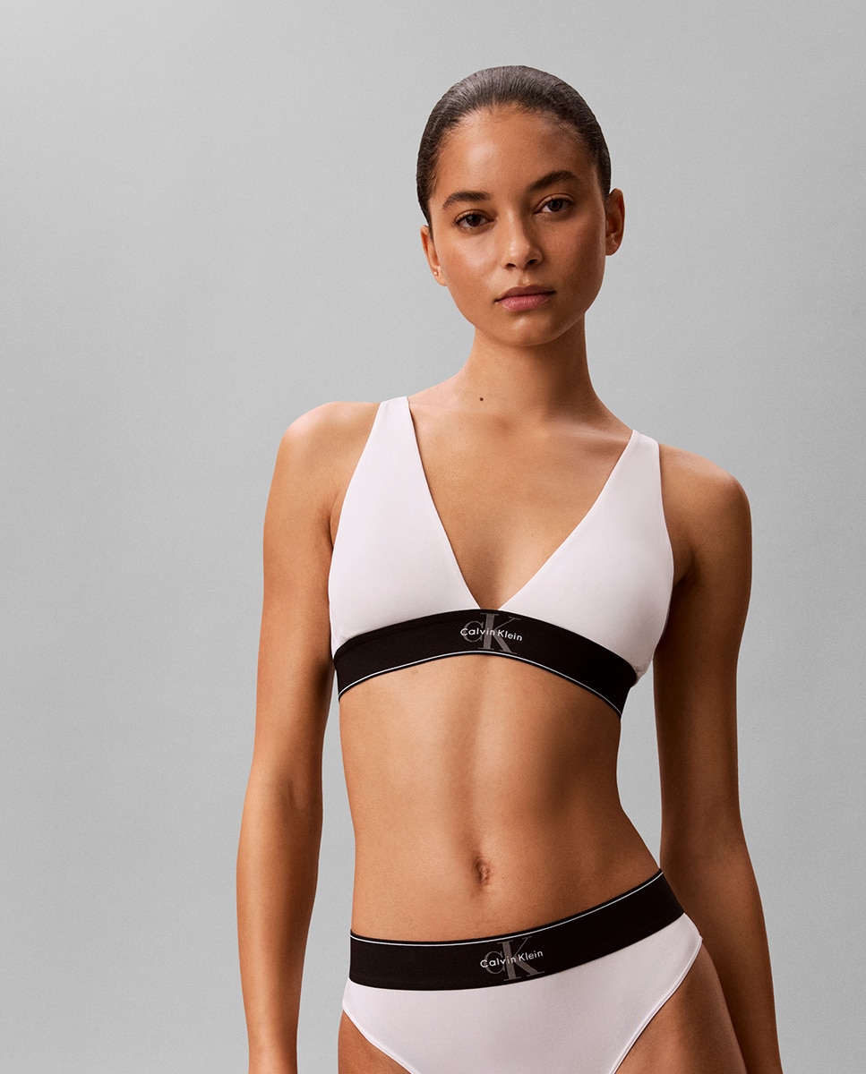Sujetador triangular preformado CK GRAPHIC - Calvin Klein - Blanco Blanco-1