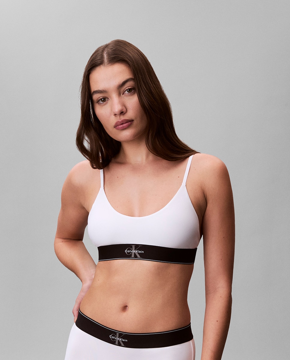 Sujetador sin preformar CK GRAPHIC - Calvin Klein - Blanco Blanco-1