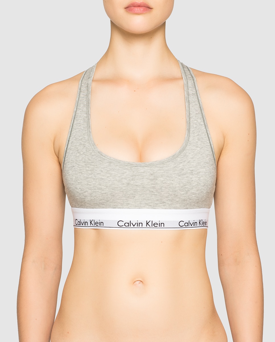 Soutien desportivo de mulher Calvin Klein tipo top sem aro Cinzento-1