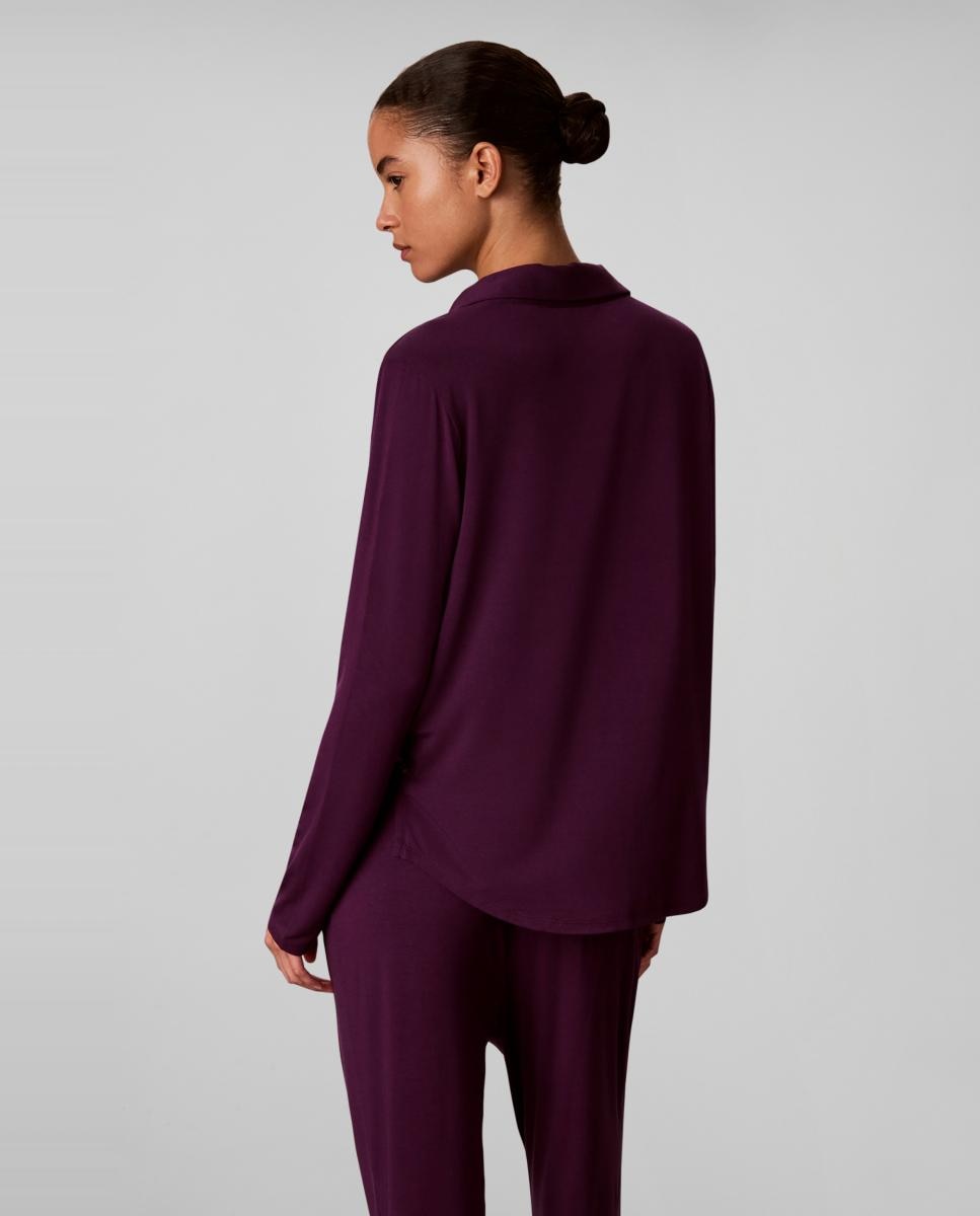 Conjunto de Pijama com Camisa e Calças Roxo-3