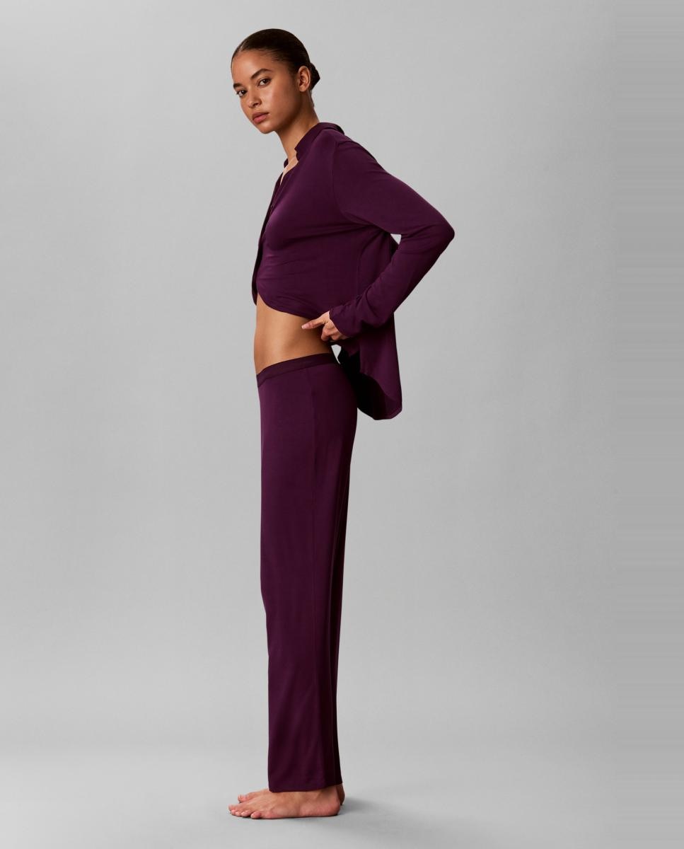 Conjunto de Pijama com Camisa e Calças Roxo-6