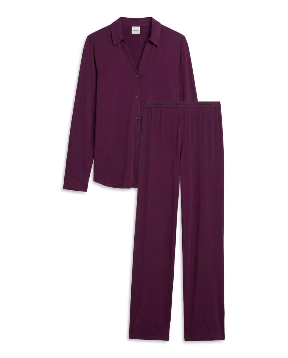 Conjunto de Pijama com Camisa e Calças Roxo-7