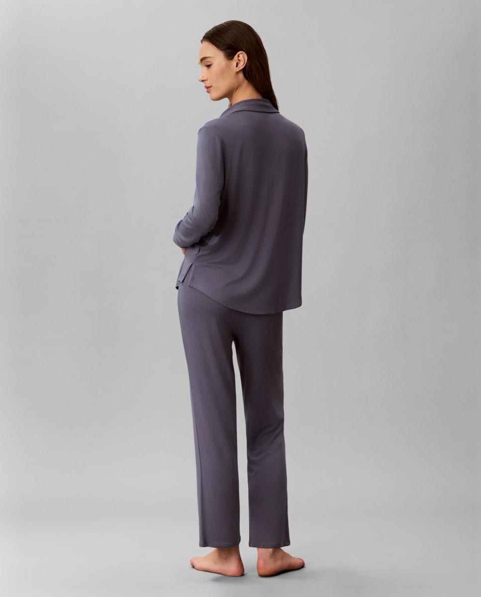 Set pijama de camisa y pantalón - Calvin Klein - Azul oscuro Azul oscuro-3