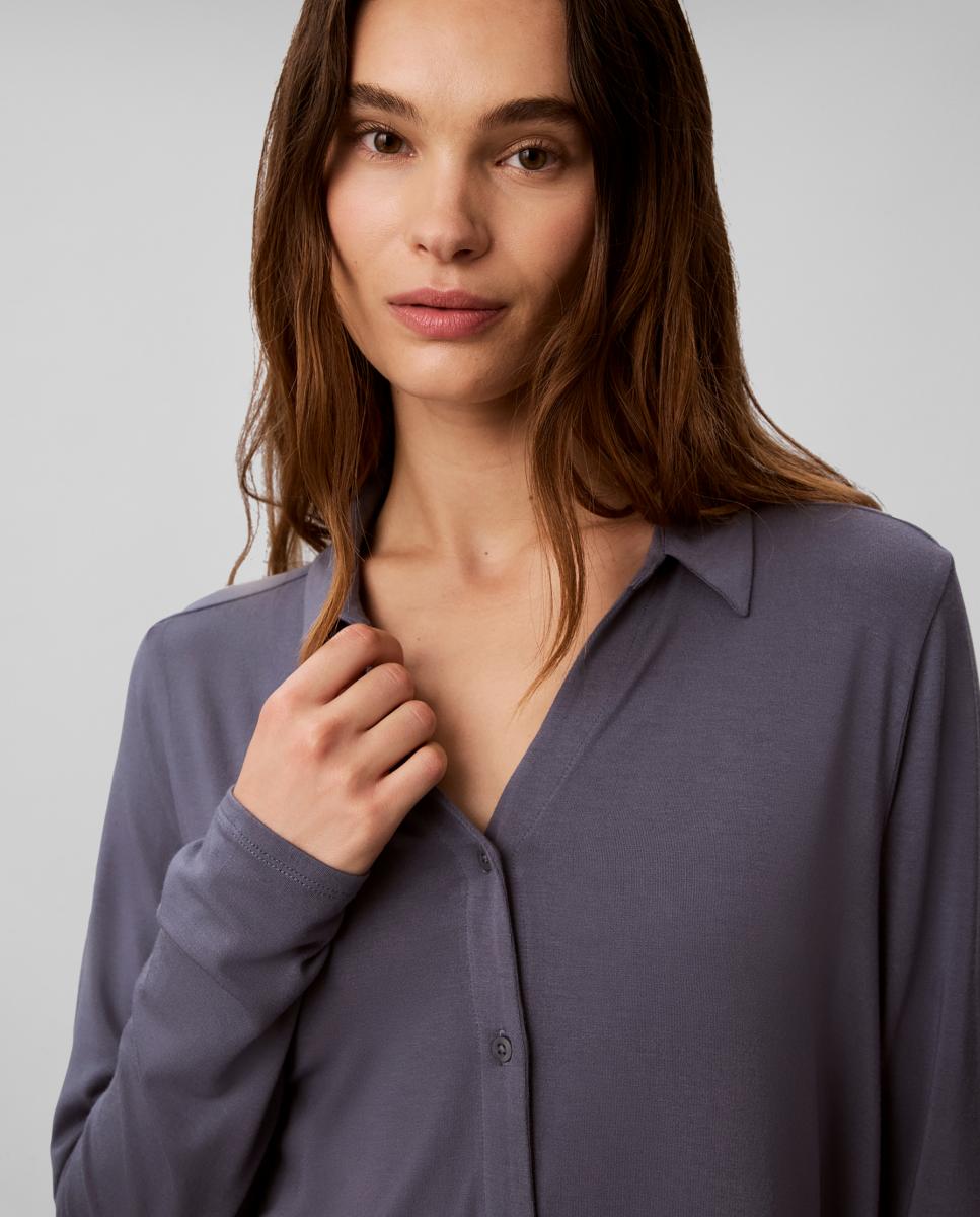 Set pijama de camisa y pantalón - Calvin Klein - Azul oscuro Azul oscuro-4